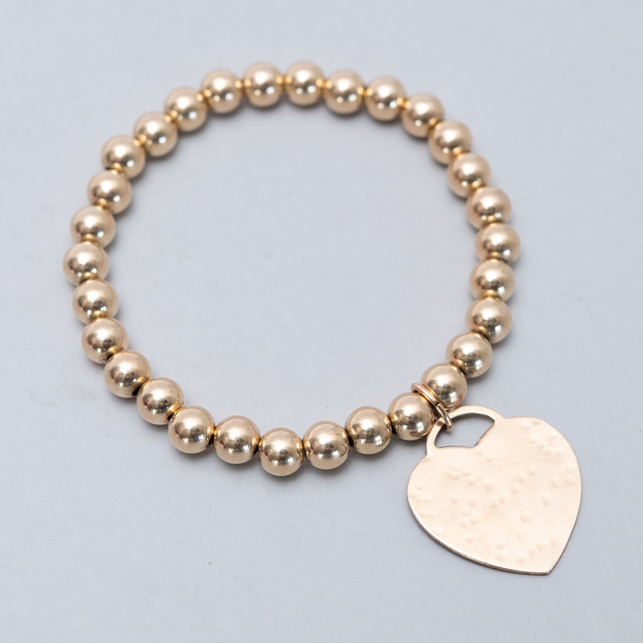 6mm Beaded Lux Extra Large Heart Bracelet