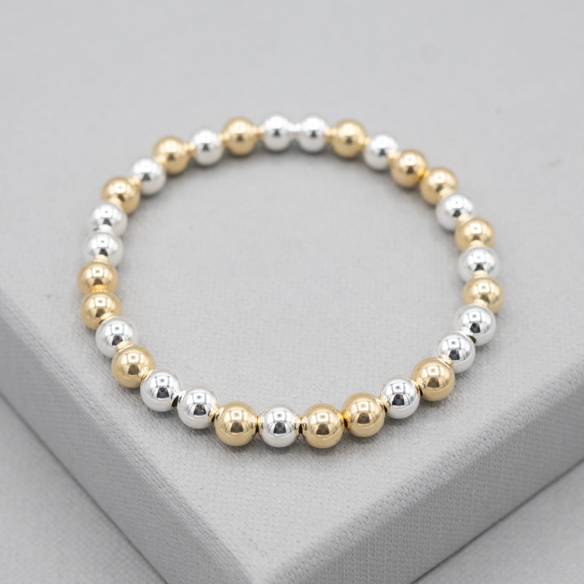 6mm Sterling Silver & 14k Gold Filled Bracelet - Jewel Ya