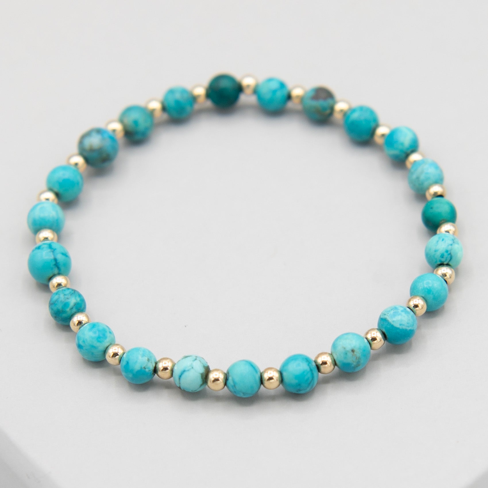 6mm Turquoise & Beaded Lux Bracelet - Jewel Ya