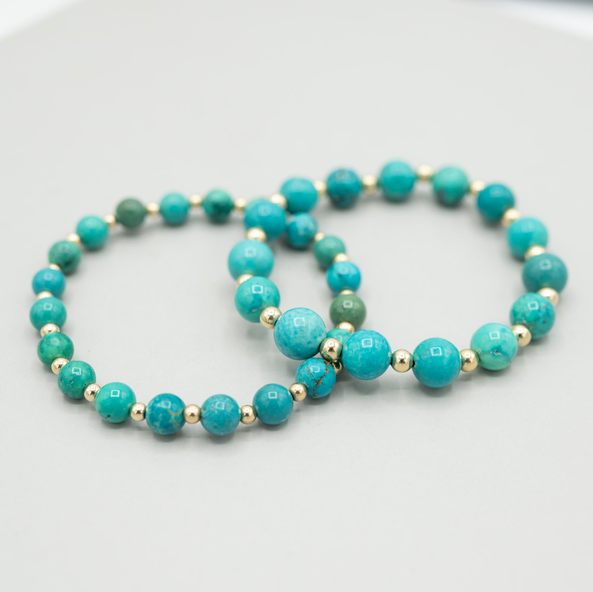 6mm Turquoise & Beaded Lux Bracelet