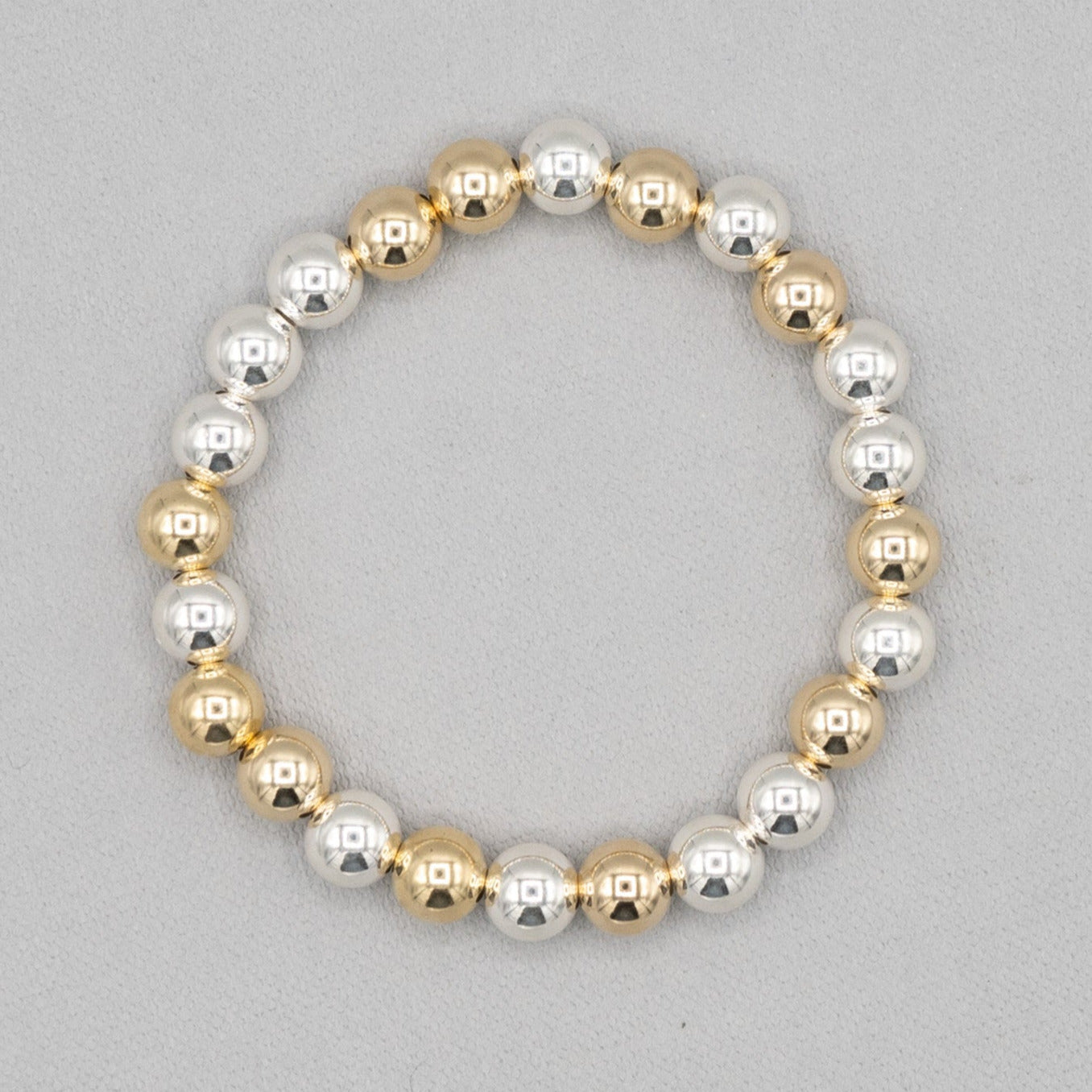 8mm Sterling Silver & 14k Gold Filled Bracelet - Jewel Ya