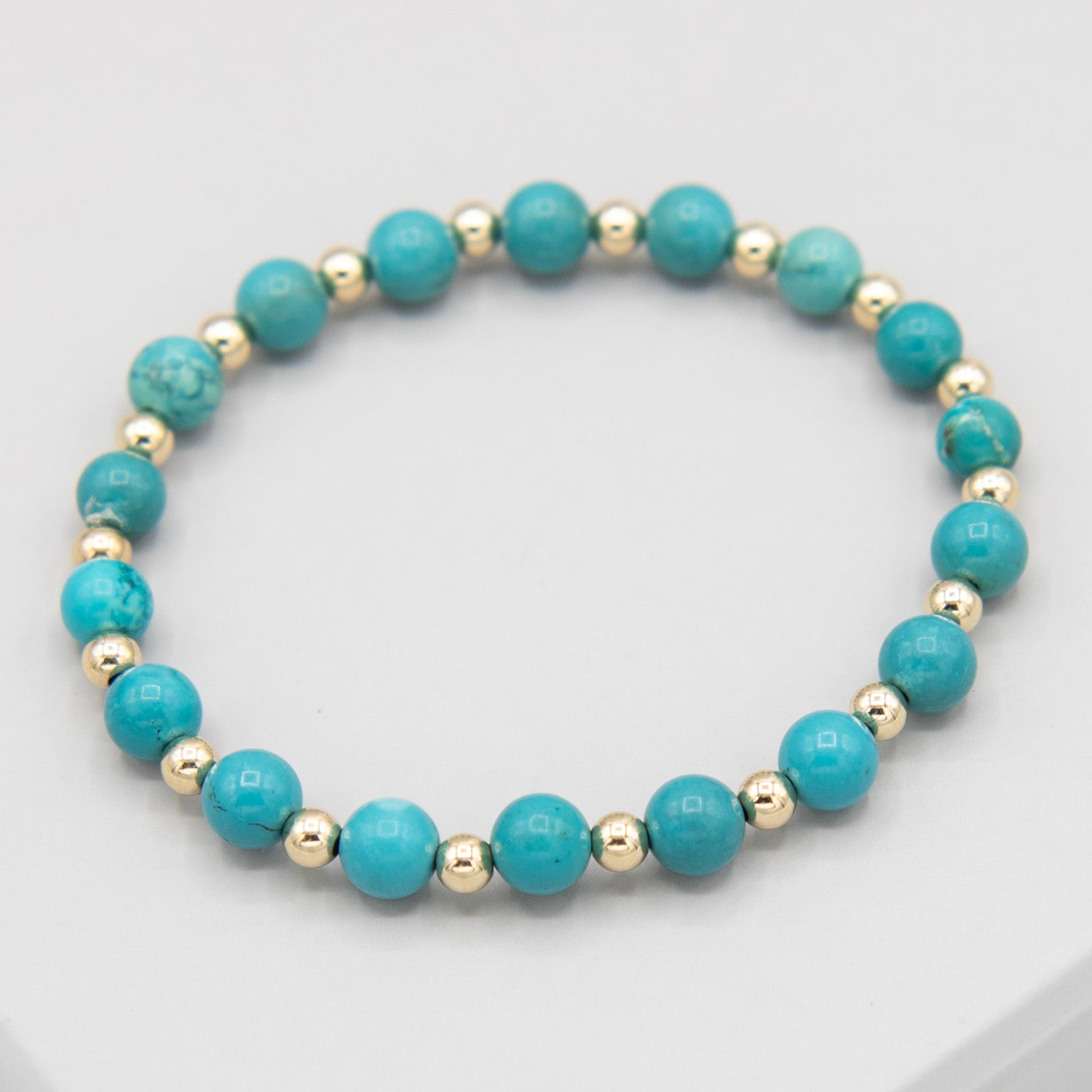 8mm Turquoise & Beaded Lux Bracelet