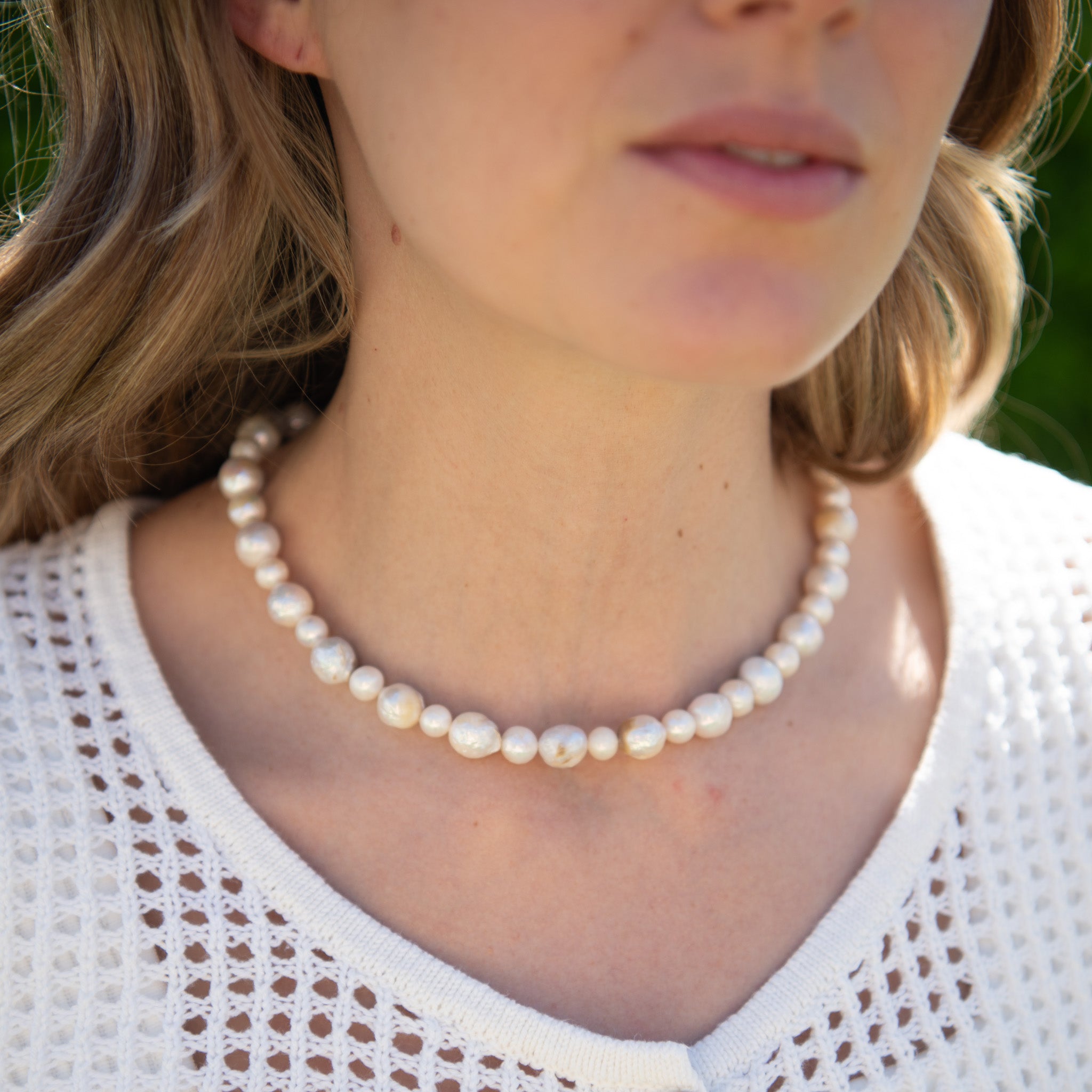 8mm & 10mm Baroque Pearl Necklace - Jewel Ya