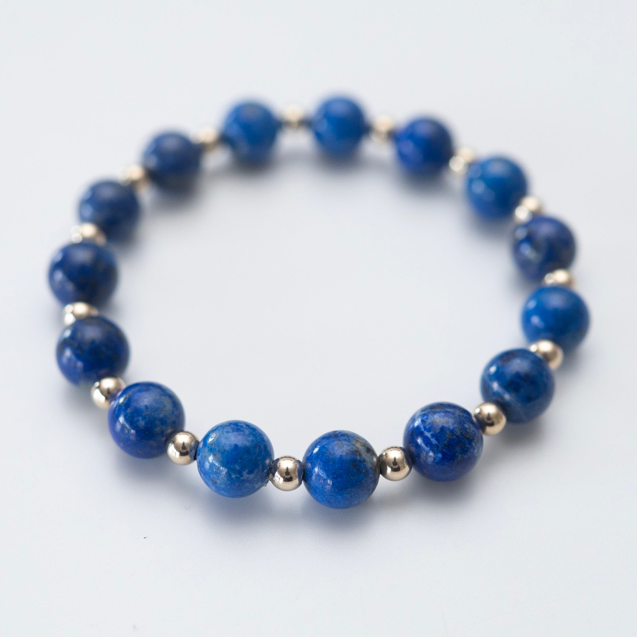 8mm Lapis & Beaded Lux Bracelet