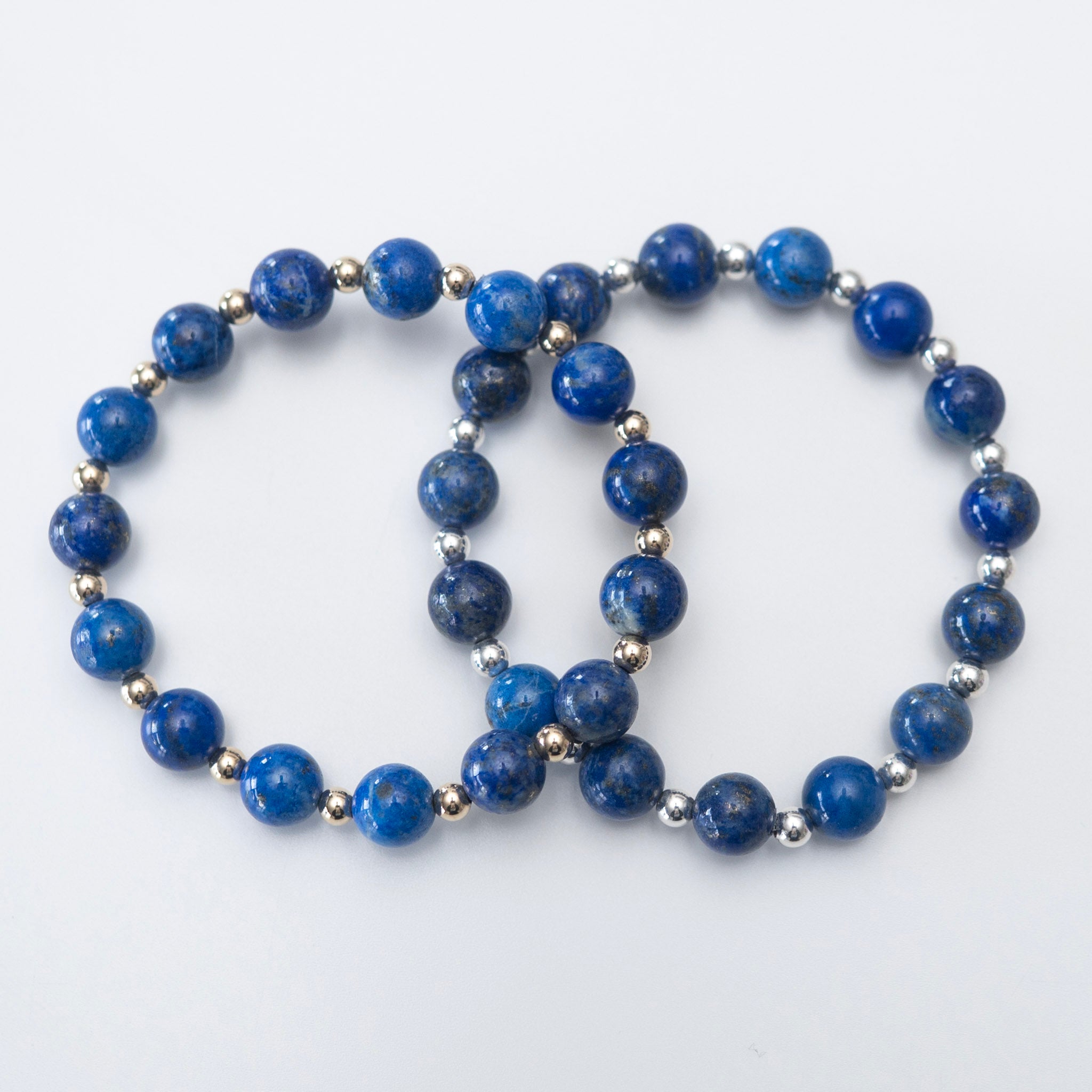 8mm Lapis & Beaded Lux Bracelet