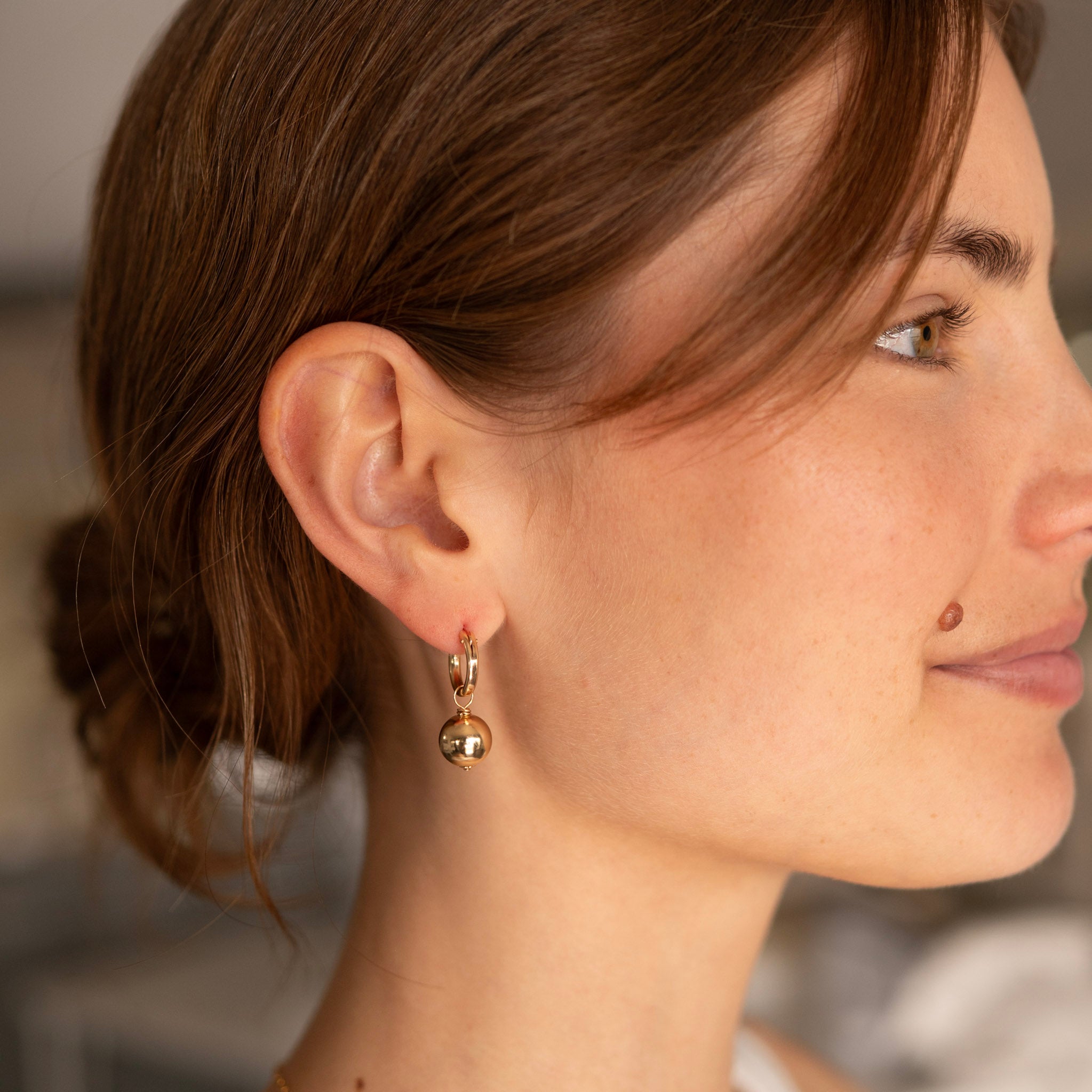 8mm or 10mm Beaded Lux Hoop Drops - Jewel Ya