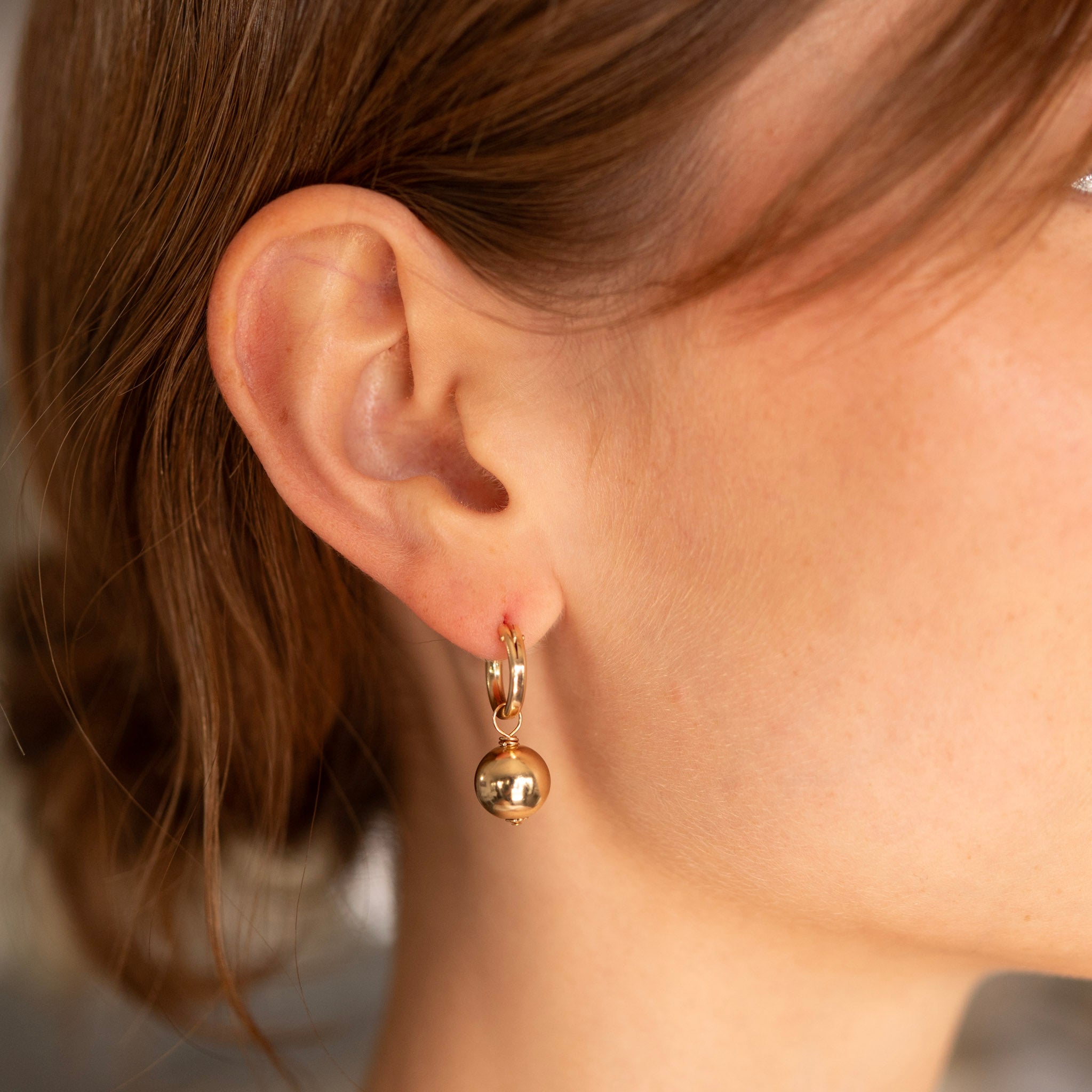 8mm or 10mm Beaded Lux Hoop Drops - Jewel Ya