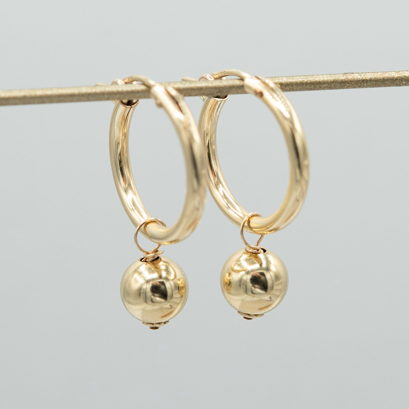 8mm or 10mm Beaded Lux Hoop Drops - Jewel Ya