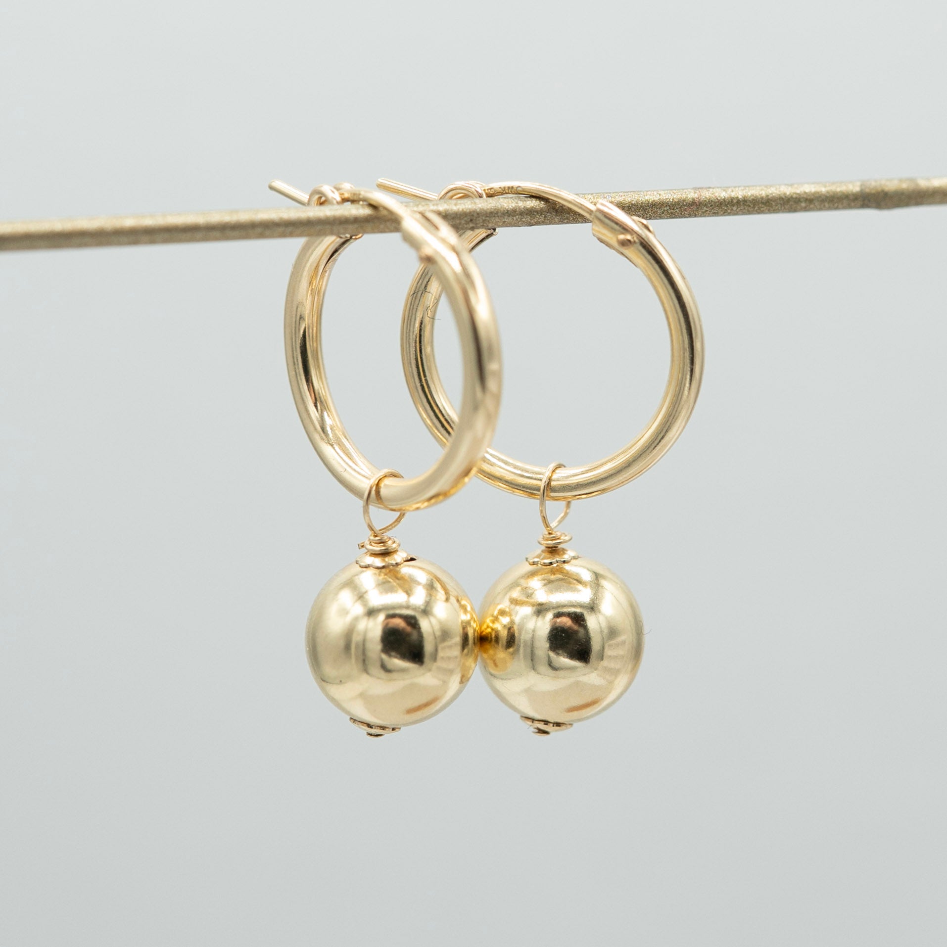 8mm or 10mm Beaded Lux Hoop Drops - Jewel Ya