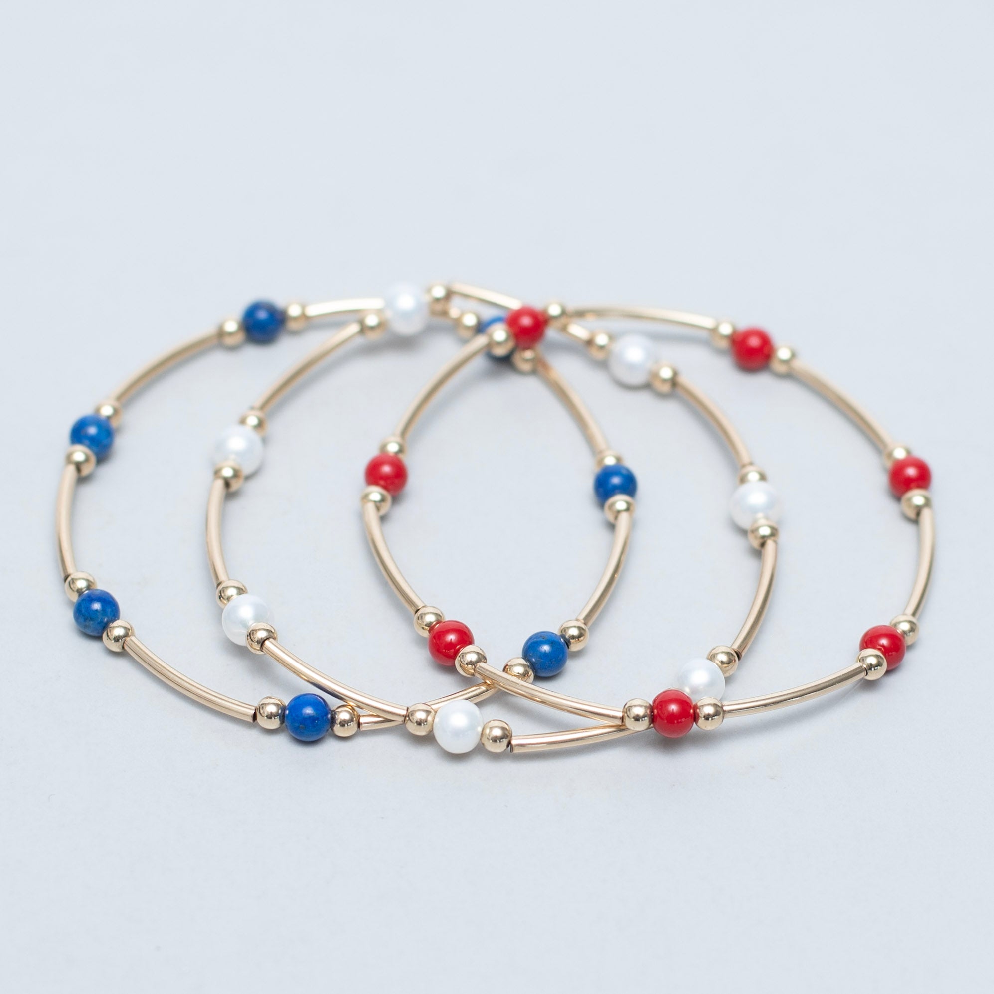 Americana Beaded Lux Tube Bracelet