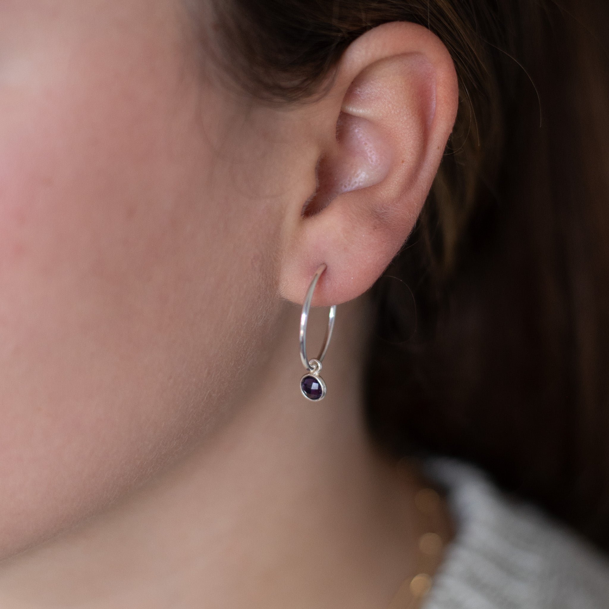 Amethyst Hoop Drops