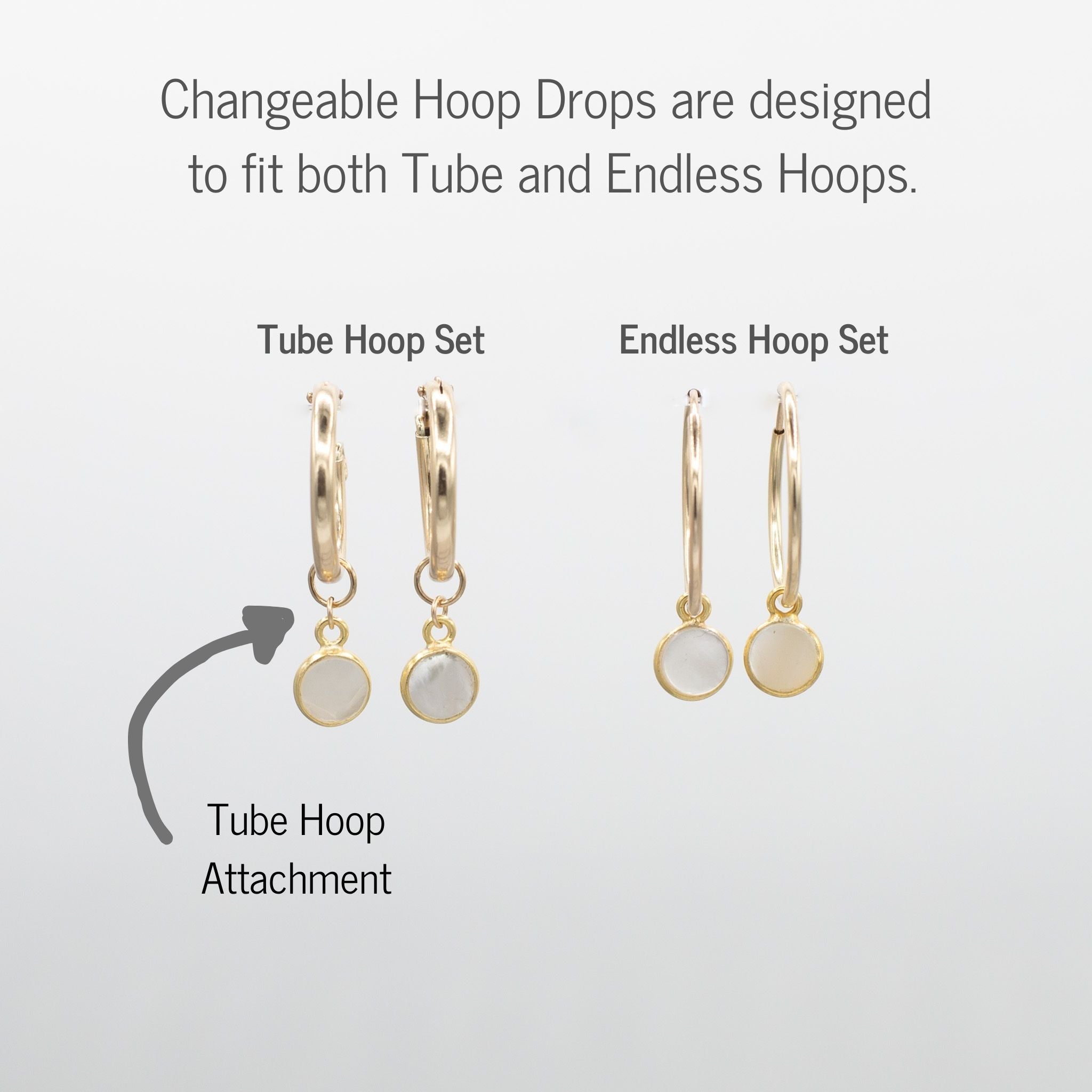 Mother of Pearl Teardrop Hoop Drops - Jewel Ya