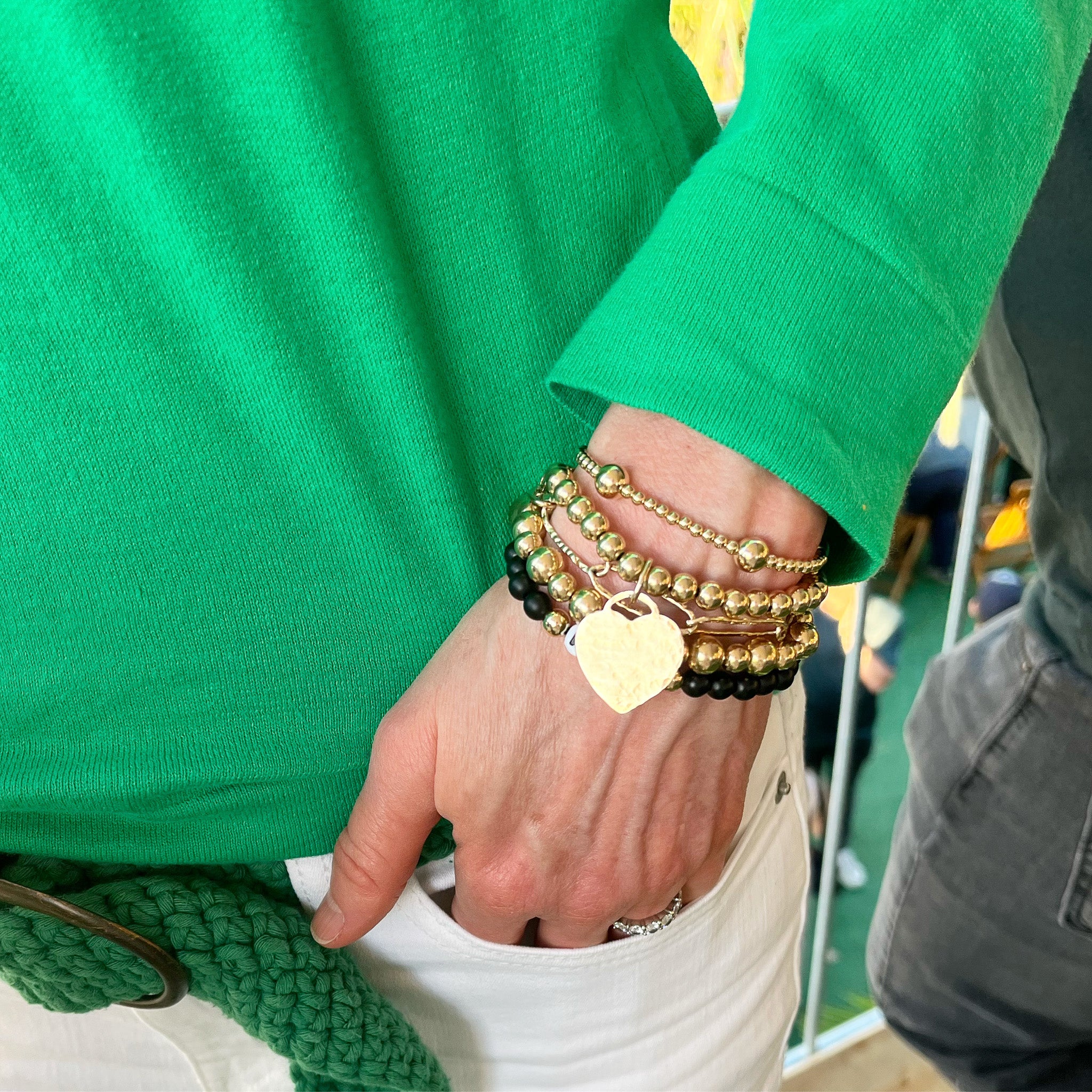 6mm Beaded Lux Heart Bracelet - Jewel Ya