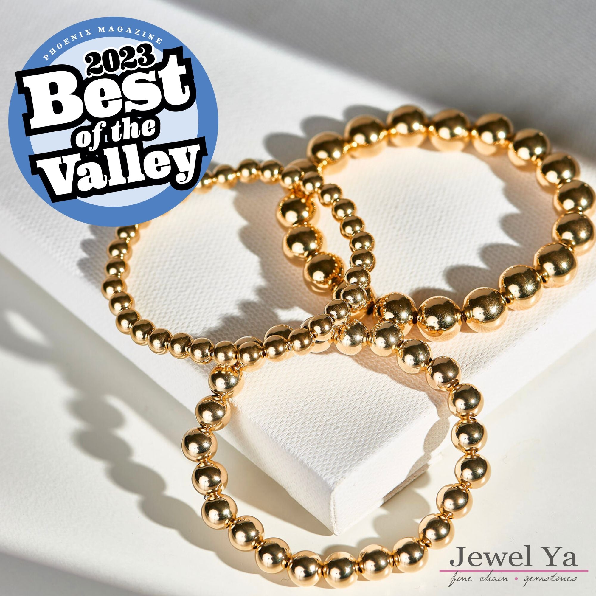 3mm & 4mm Beaded Lux Station Bracelet - Jewel Ya