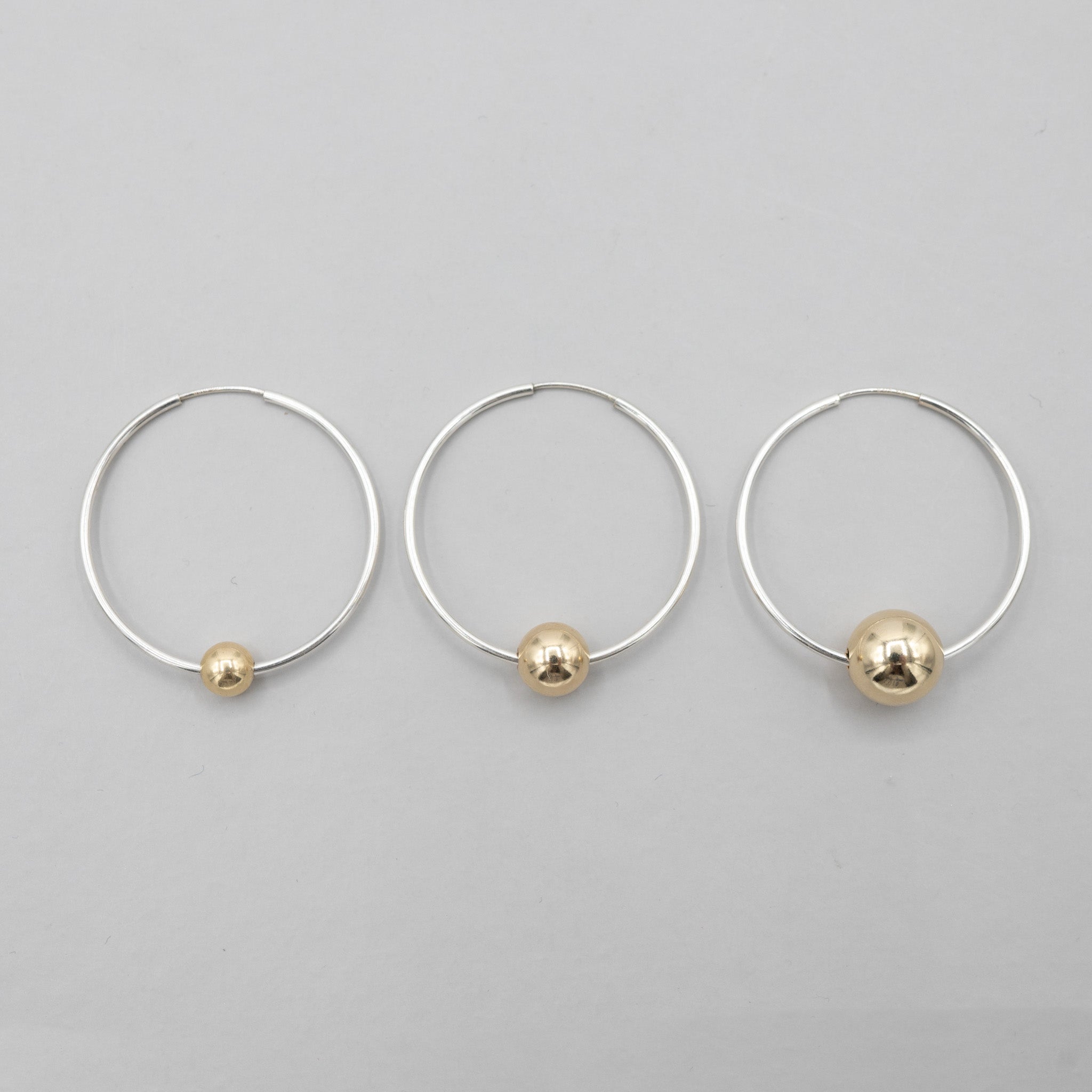 14k Gold Filled Ball Hoop Drops - Jewel Ya