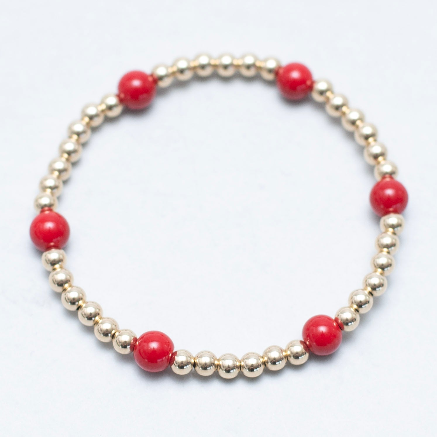 Bamboo Coral Station Beaded Lux Bracelet