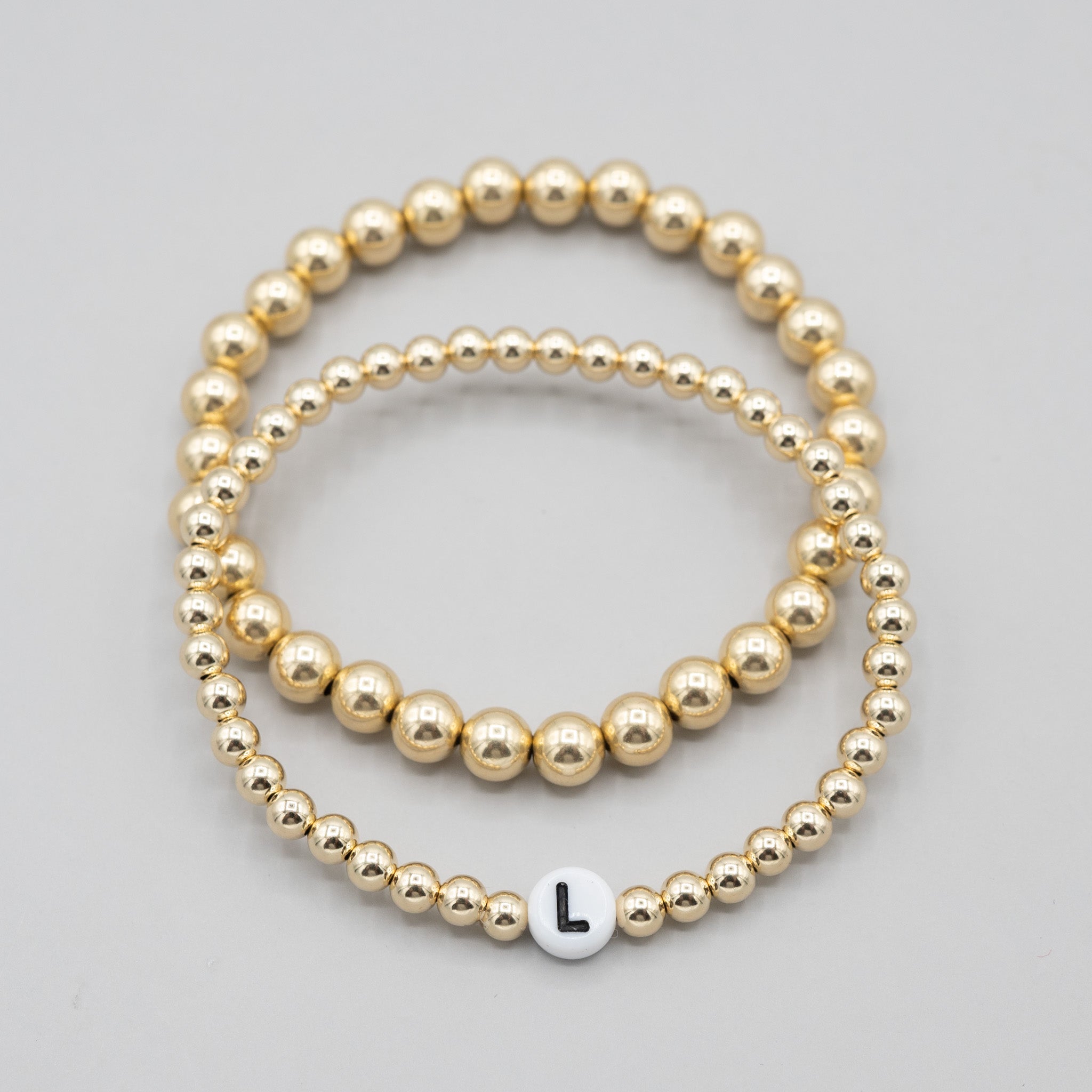 Beaded Lux Initial Bracelet Set - Jewel Ya