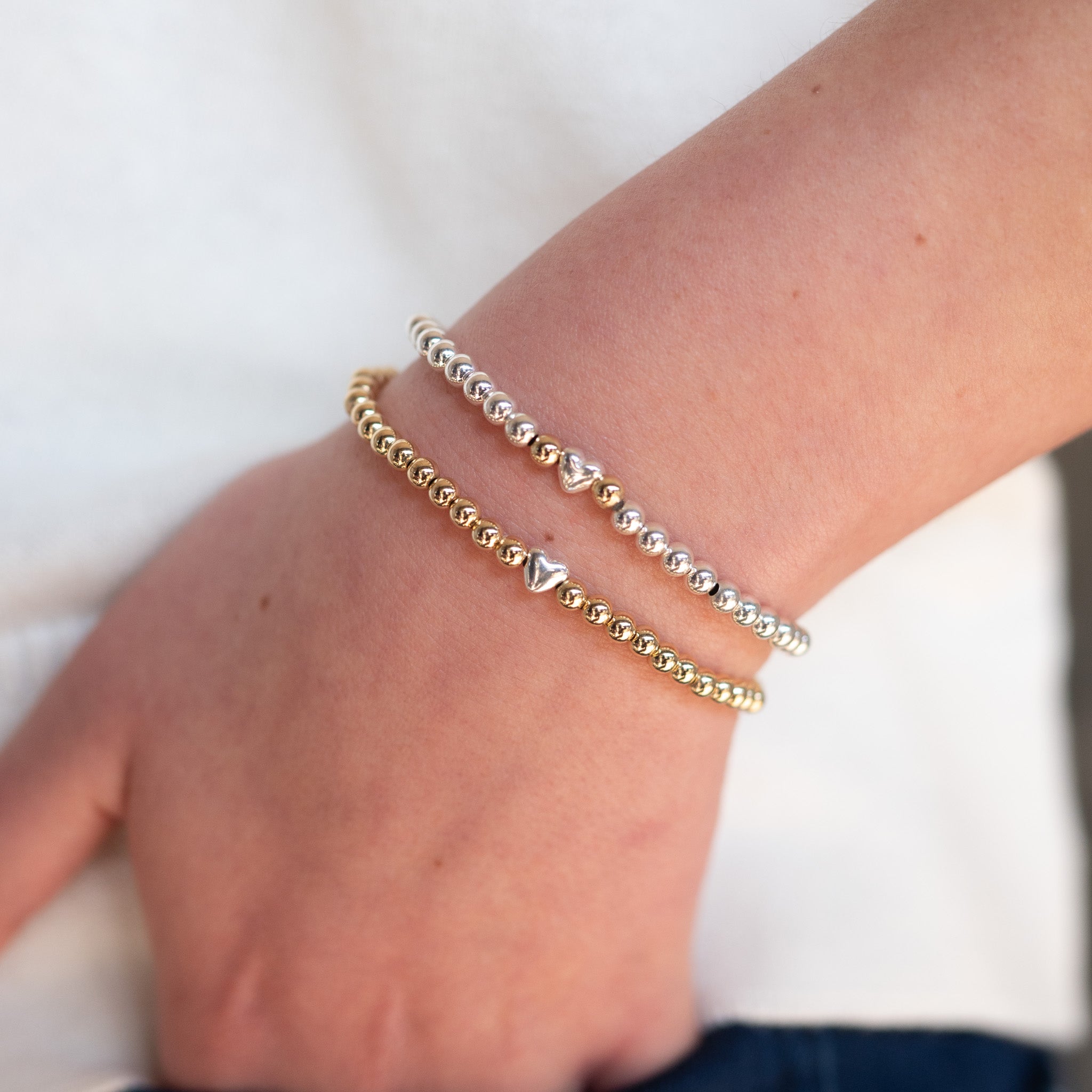 Beaded Lux Petite Puffy Heart Bracelet - Jewel Ya