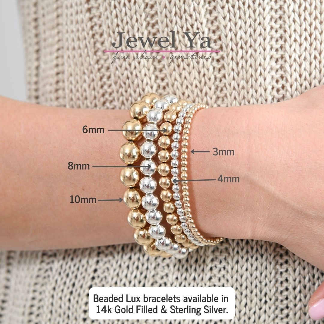 3mm & 4mm Beaded Lux Station Bracelet - Jewel Ya