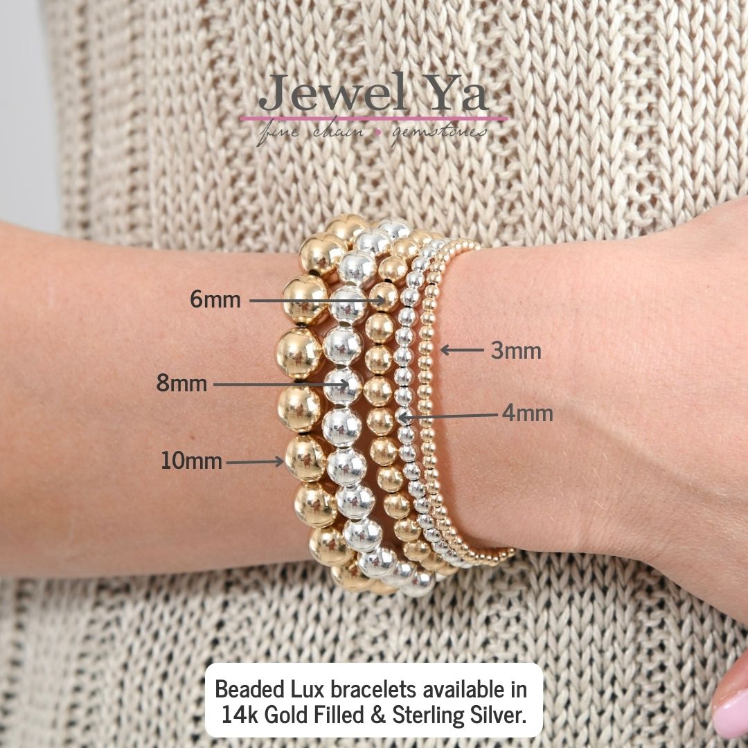 Mixed Metal Beaded Lux Trio Stack - Jewel Ya