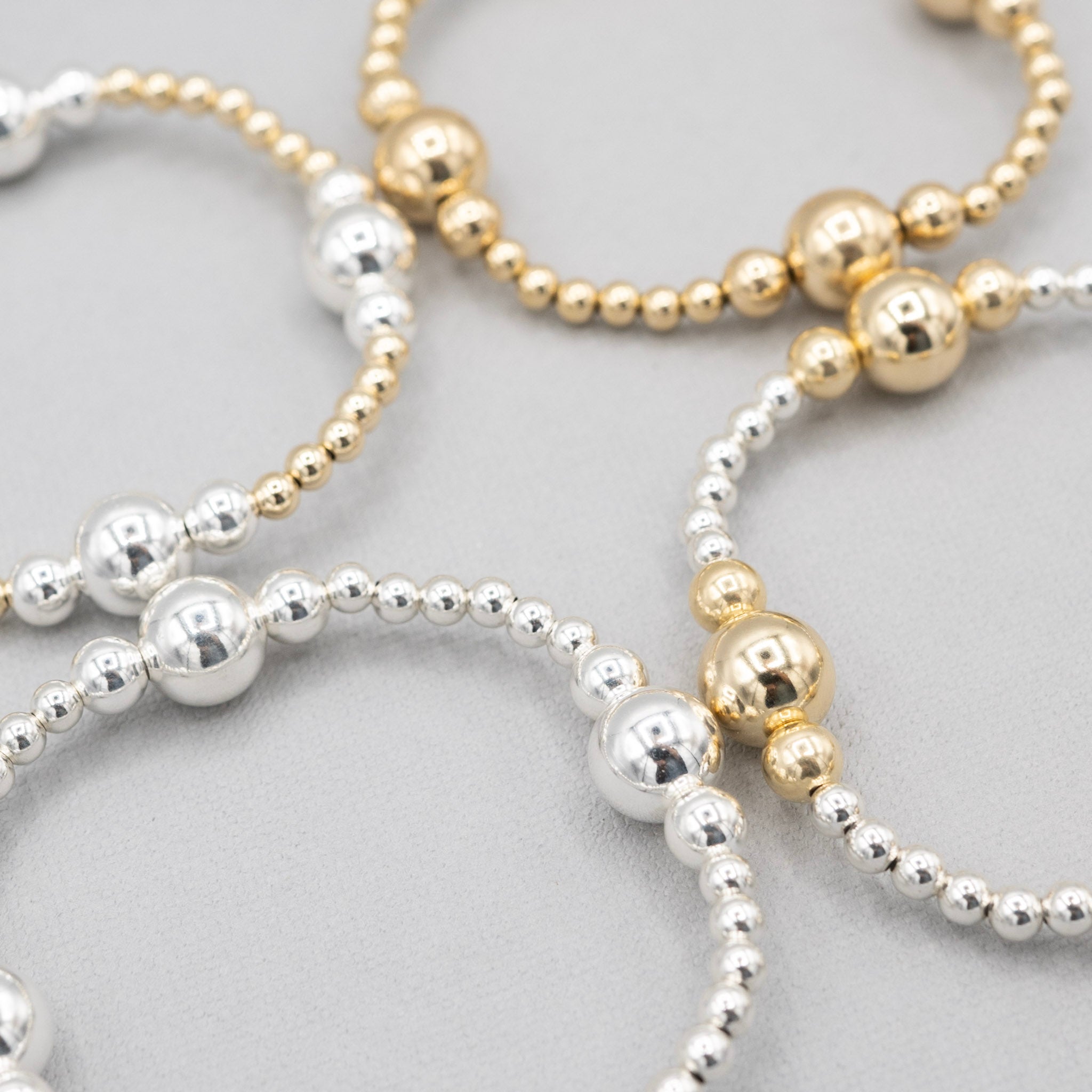 4mm & 10mm Beaded Lux Station Bracelet