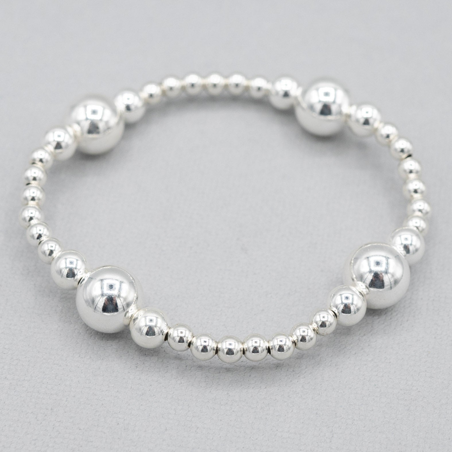 4mm & 10mm Beaded Lux Station Bracelet