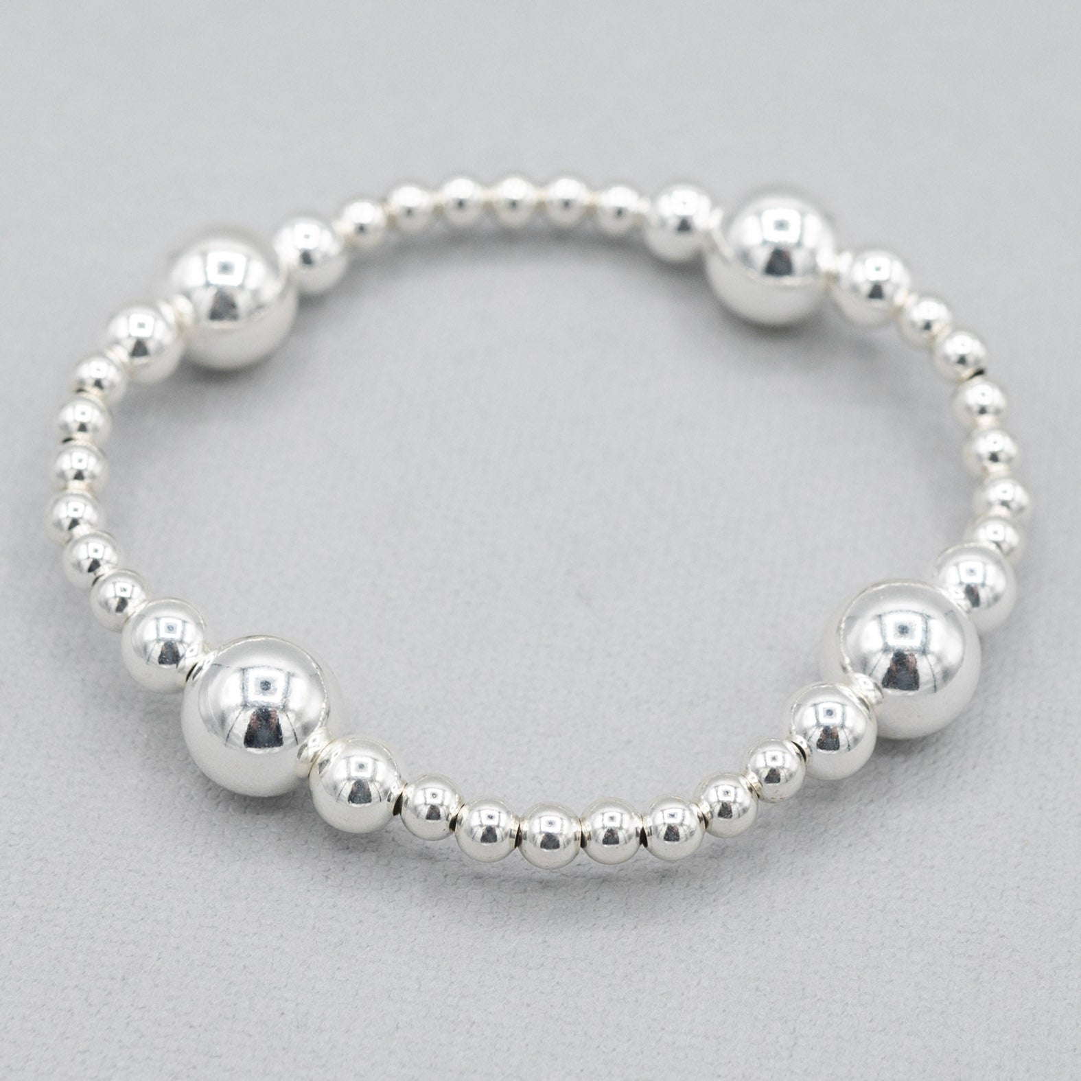 4mm & 10mm Beaded Lux Station Bracelet - Jewel Ya