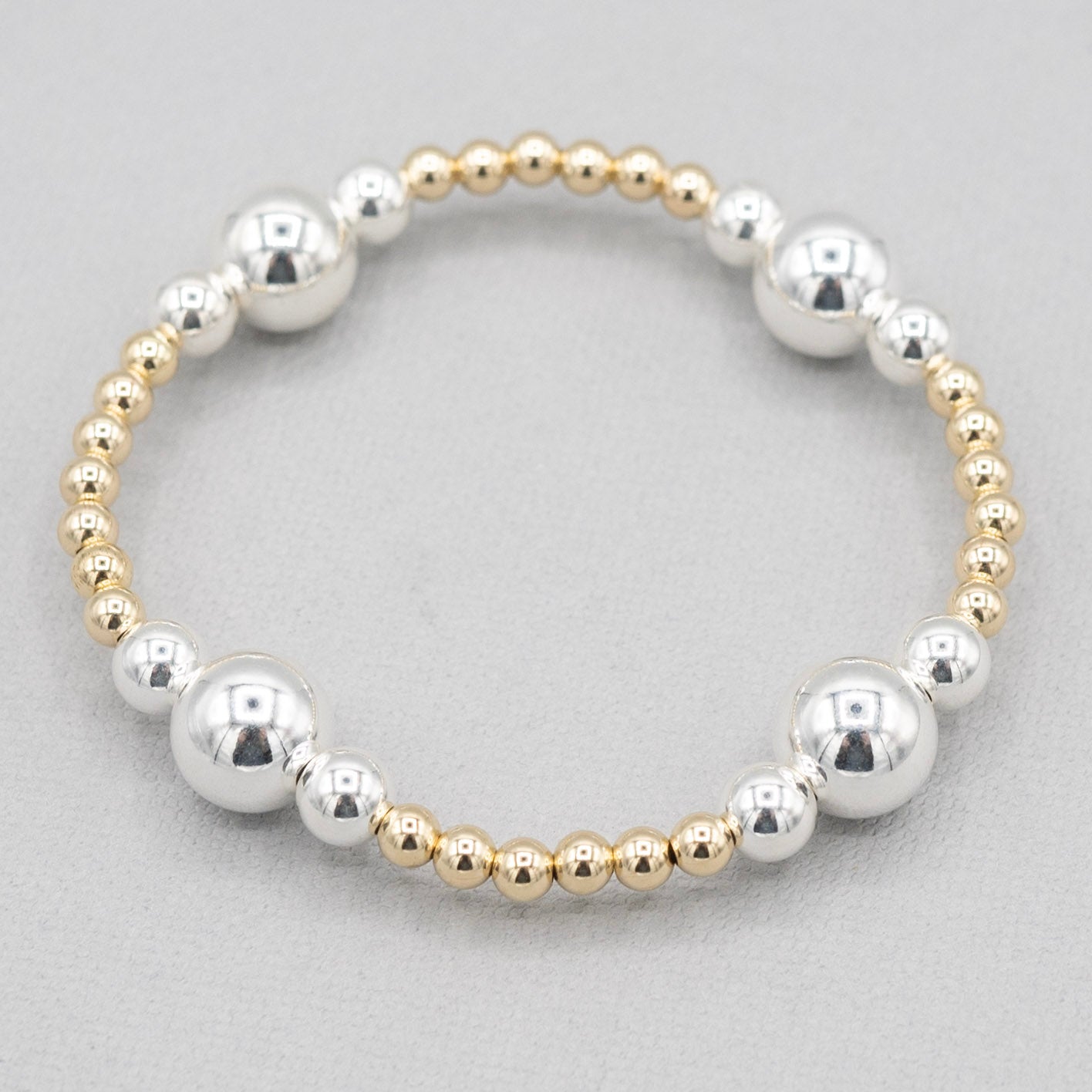 4mm & 10mm Beaded Lux Station Bracelet