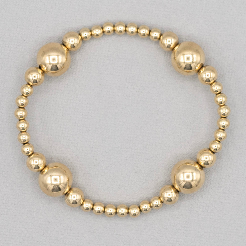 4mm & 10mm Beaded Lux Station Bracelet - Jewel Ya