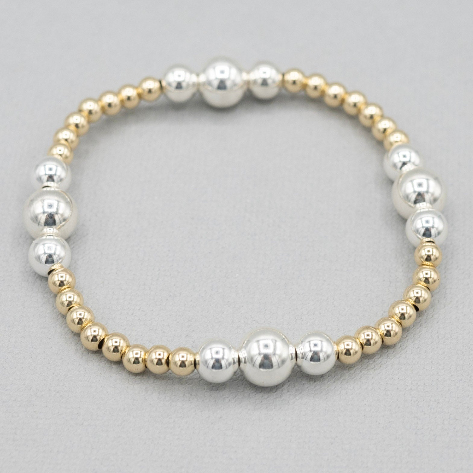 4mm & 8mm Beaded Lux Station Bracelet - Jewel Ya