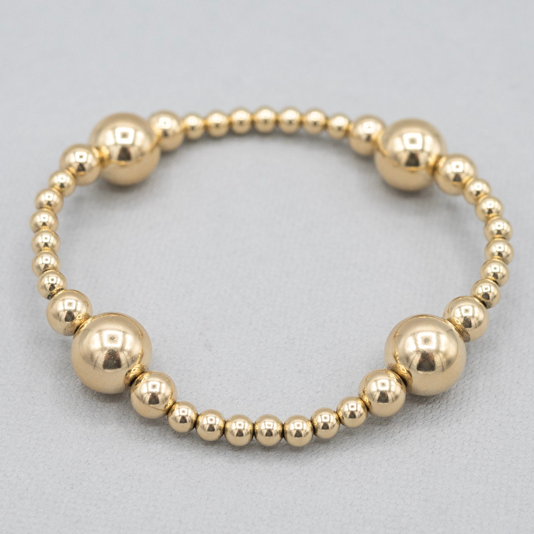 4mm & 10mm Beaded Lux Station Bracelet - Jewel Ya