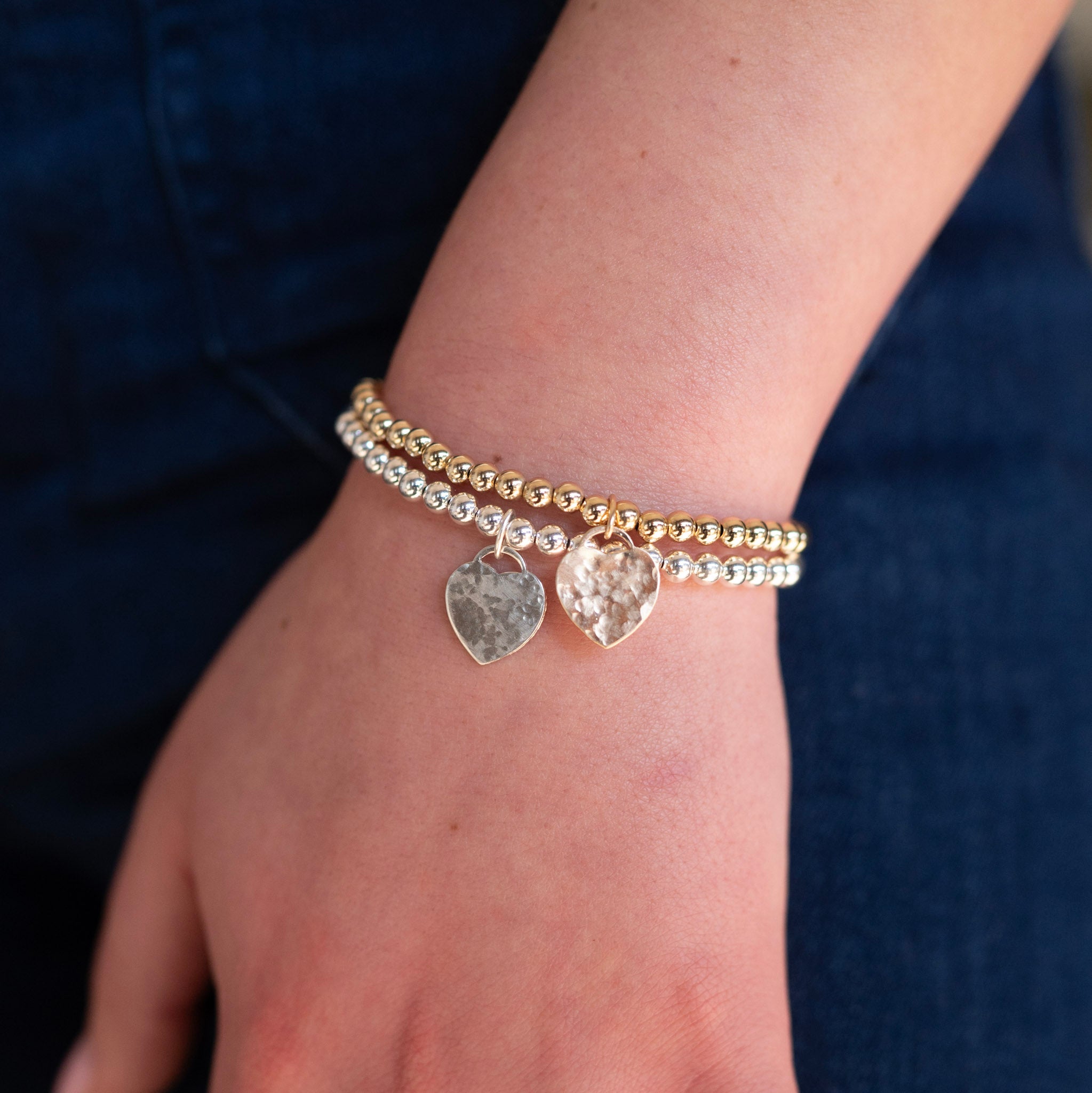 4mm Beaded Lux Heart Bracelet - Jewel Ya