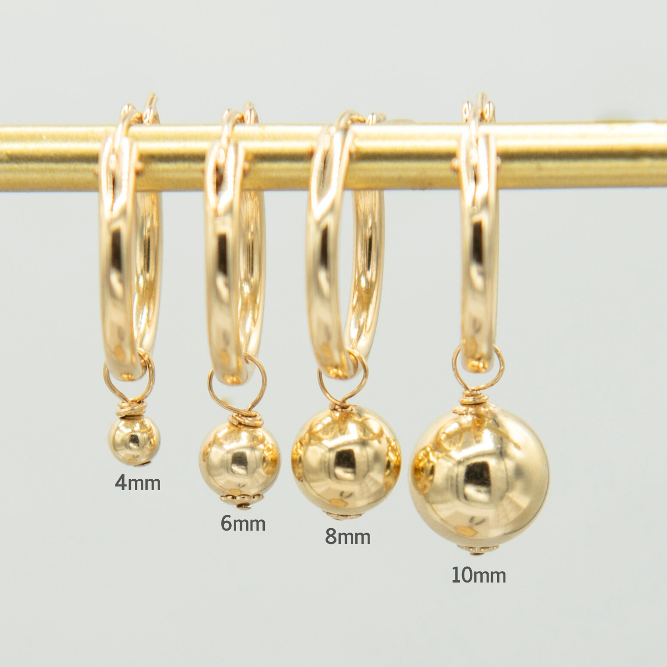 8mm or 10mm Beaded Lux Hoop Drops - Jewel Ya