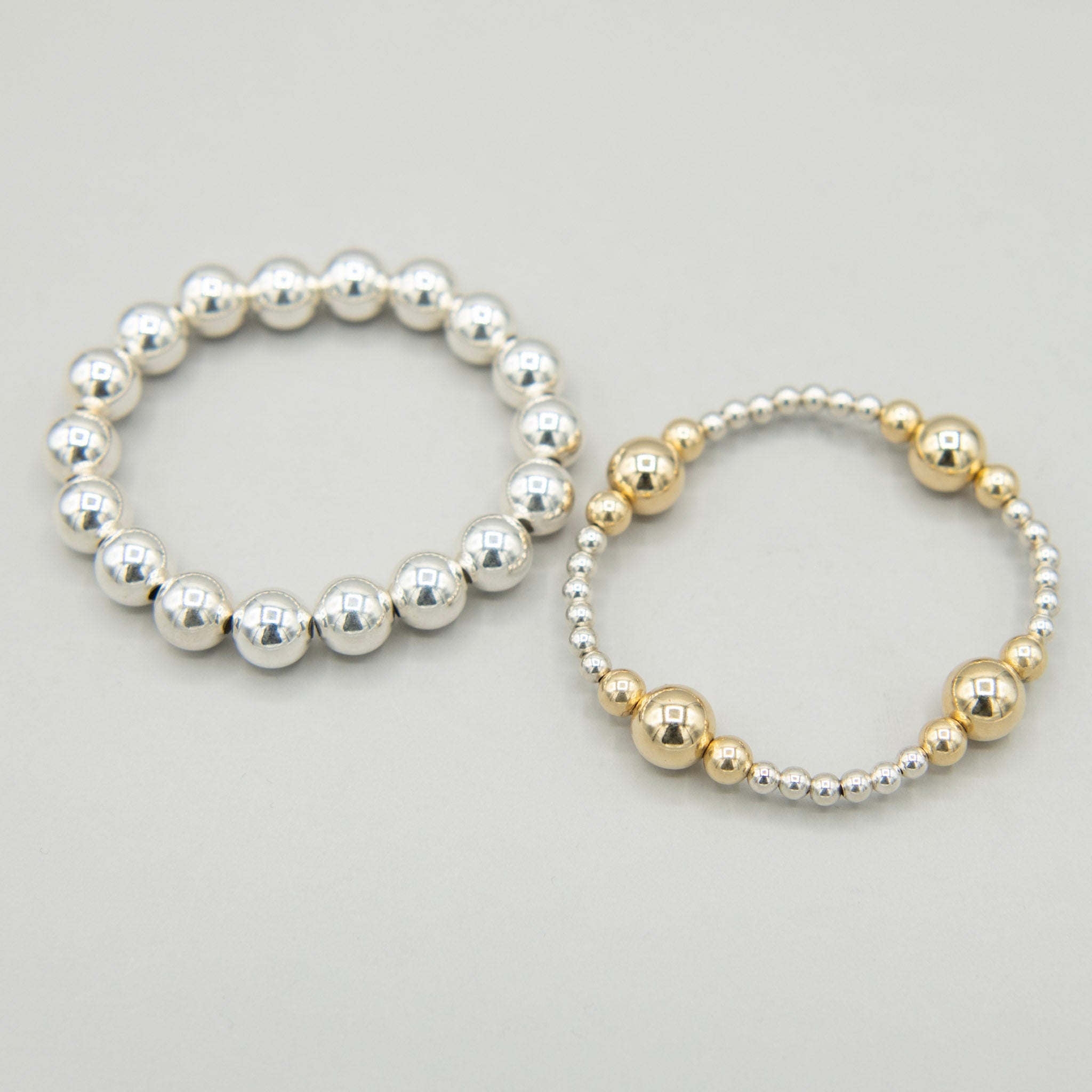 10mm Sterling Silver & 4mm/10mm Station Bracelet - Jewel Ya