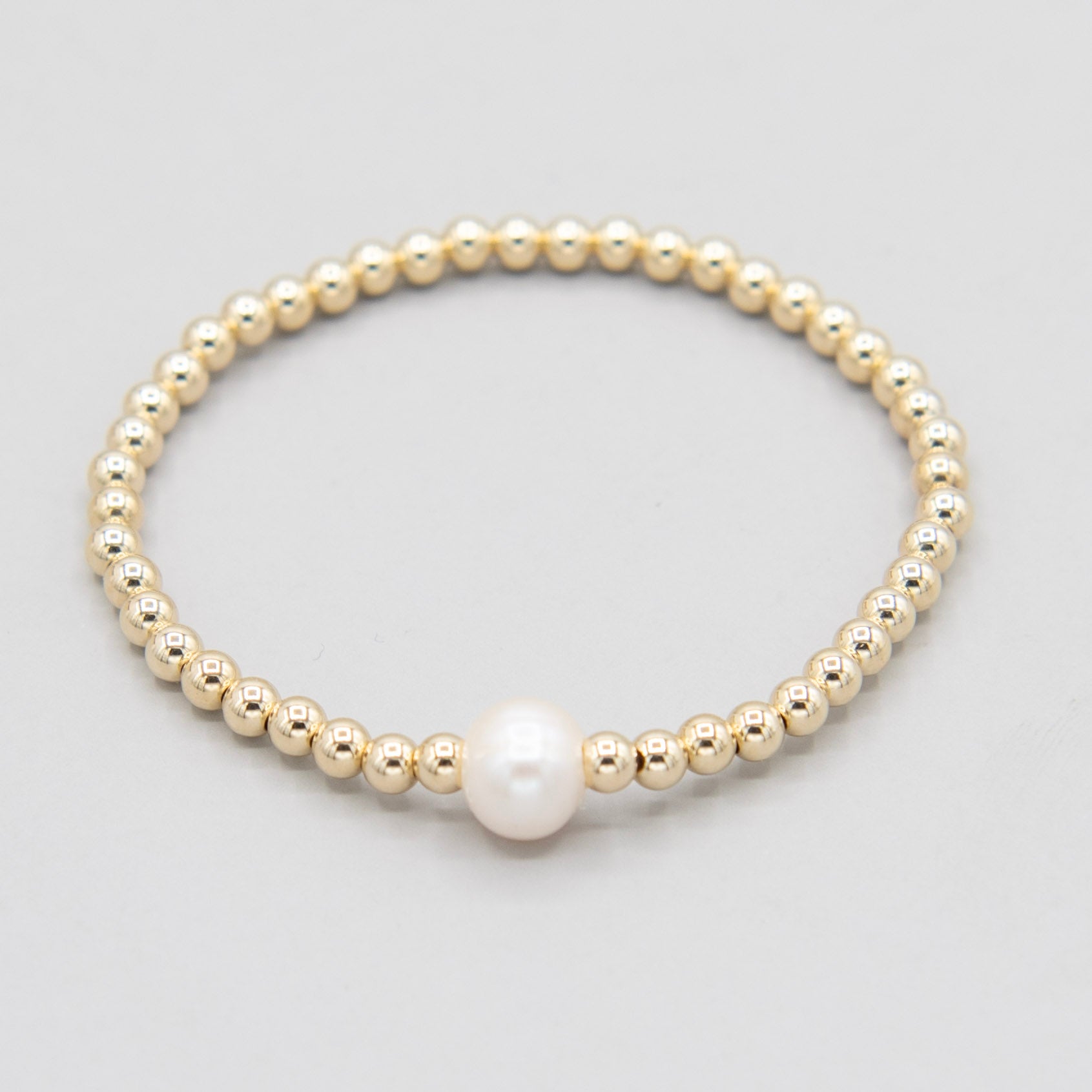 Freshwater Pearl & 4mm Beaded Lux Bracelet - Jewel Ya