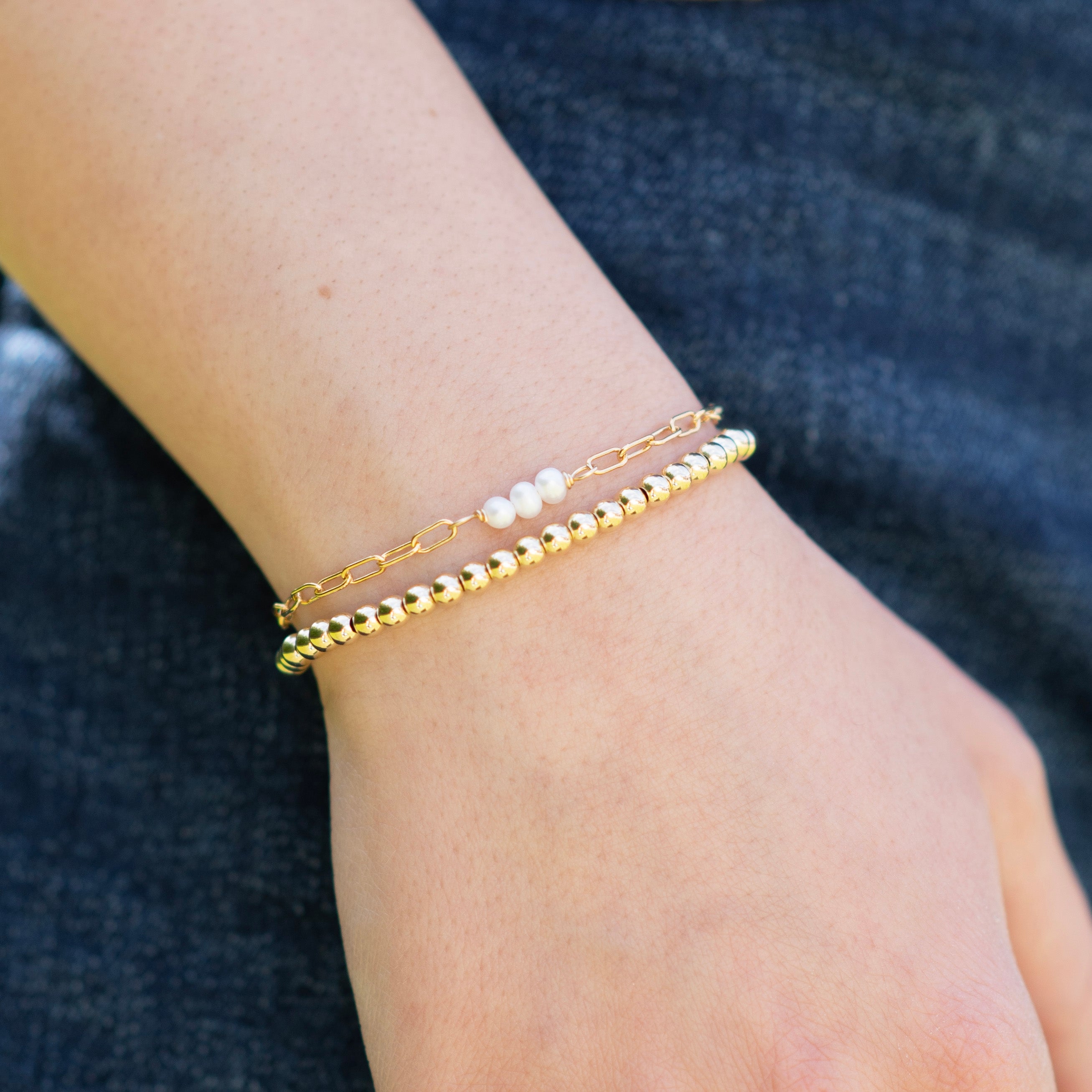 Birthstone & 4mm 14k Gold Filled Bracelet Set - Jewel Ya