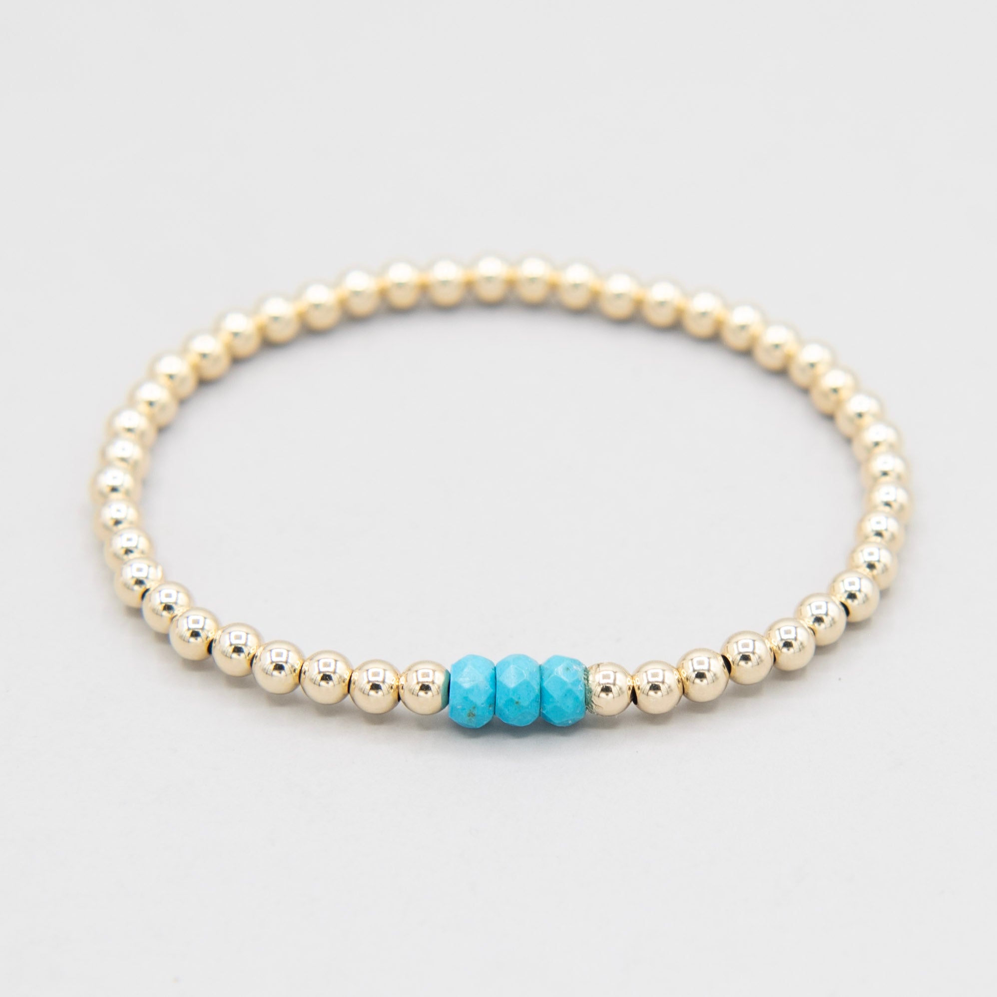 December Turquoise Beaded Lux Bracelet