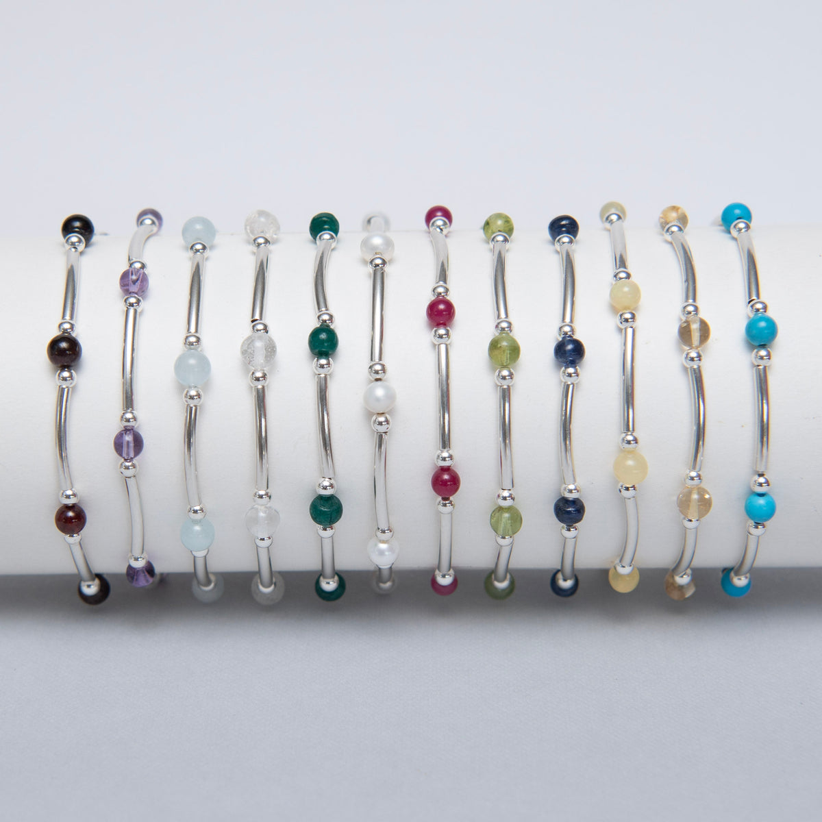 Birthstone Beaded Lux Tube Bracelet - Jewel Ya