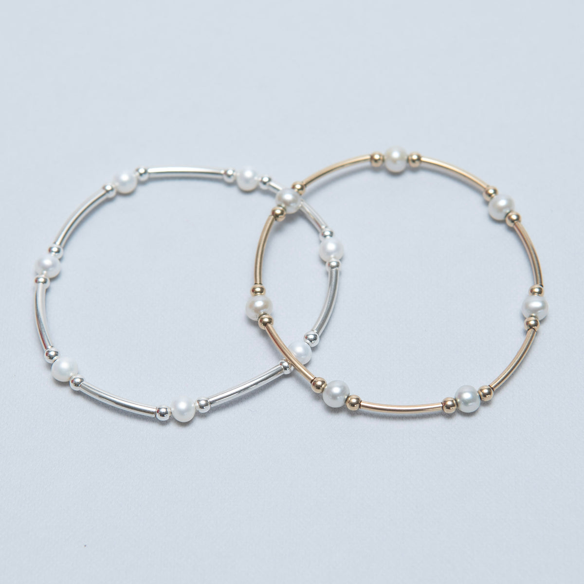 Birthstone June Freshwater Pearl Beaded Lux Tube Bracelet - Jewel Ya