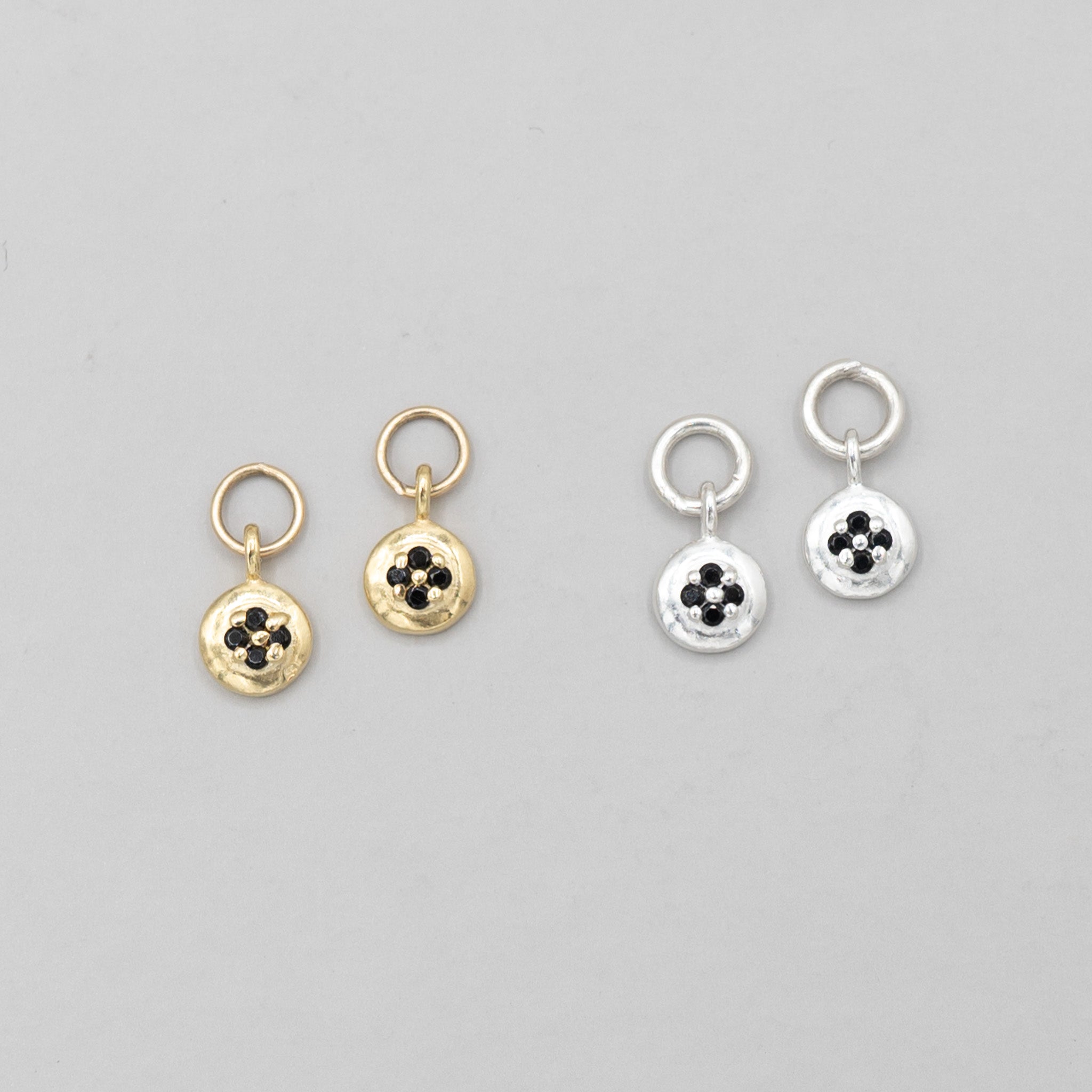 Petite Black Cubic Zirconia Hoop Drops - Jewel Ya