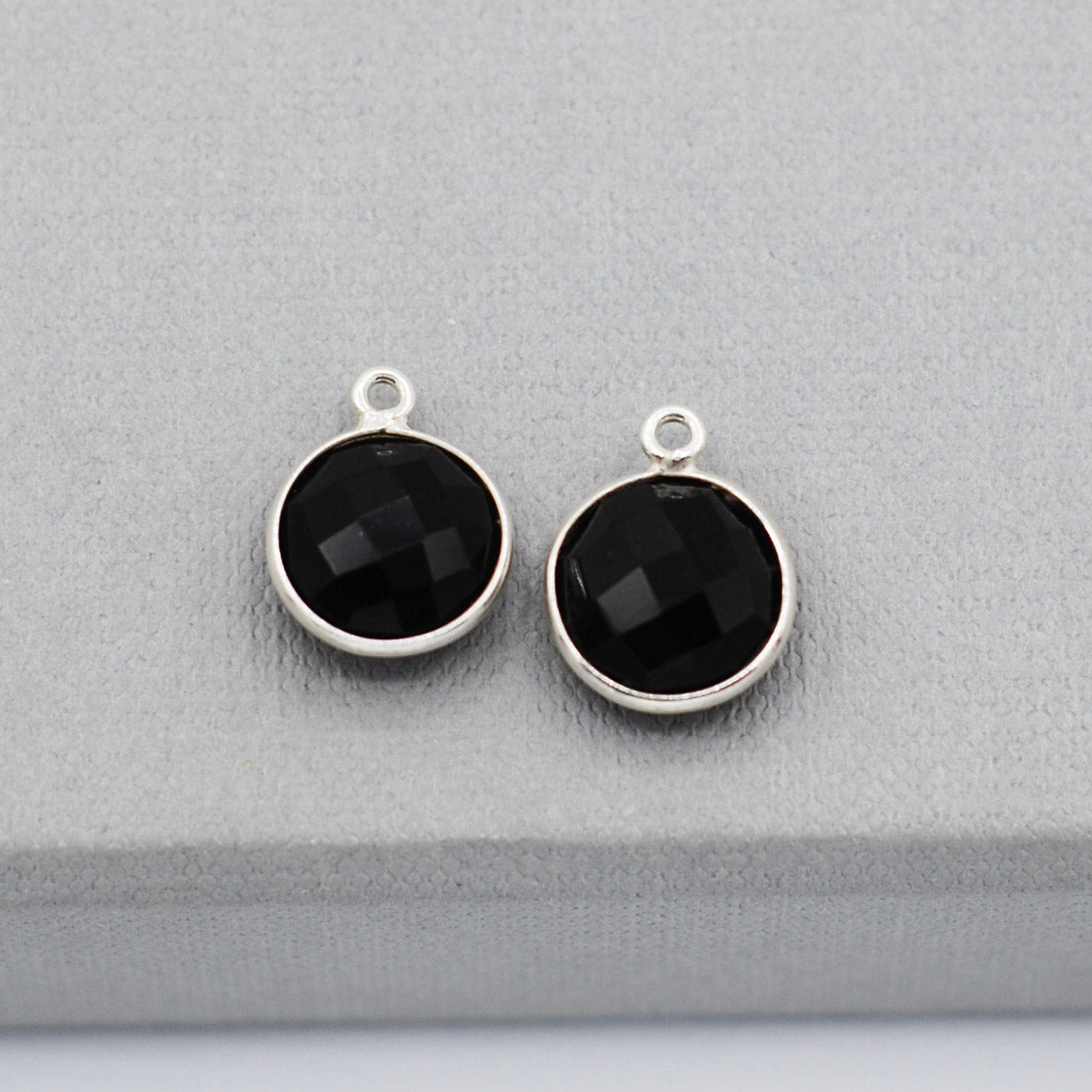 Black Onyx Large Hoop Drops - Jewel Ya