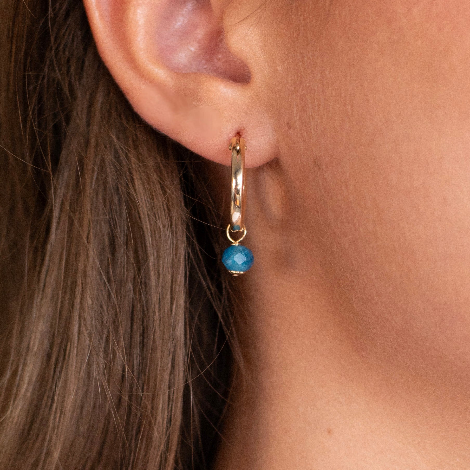 Blue or Purple Jade Hoop Drops - Jewel Ya