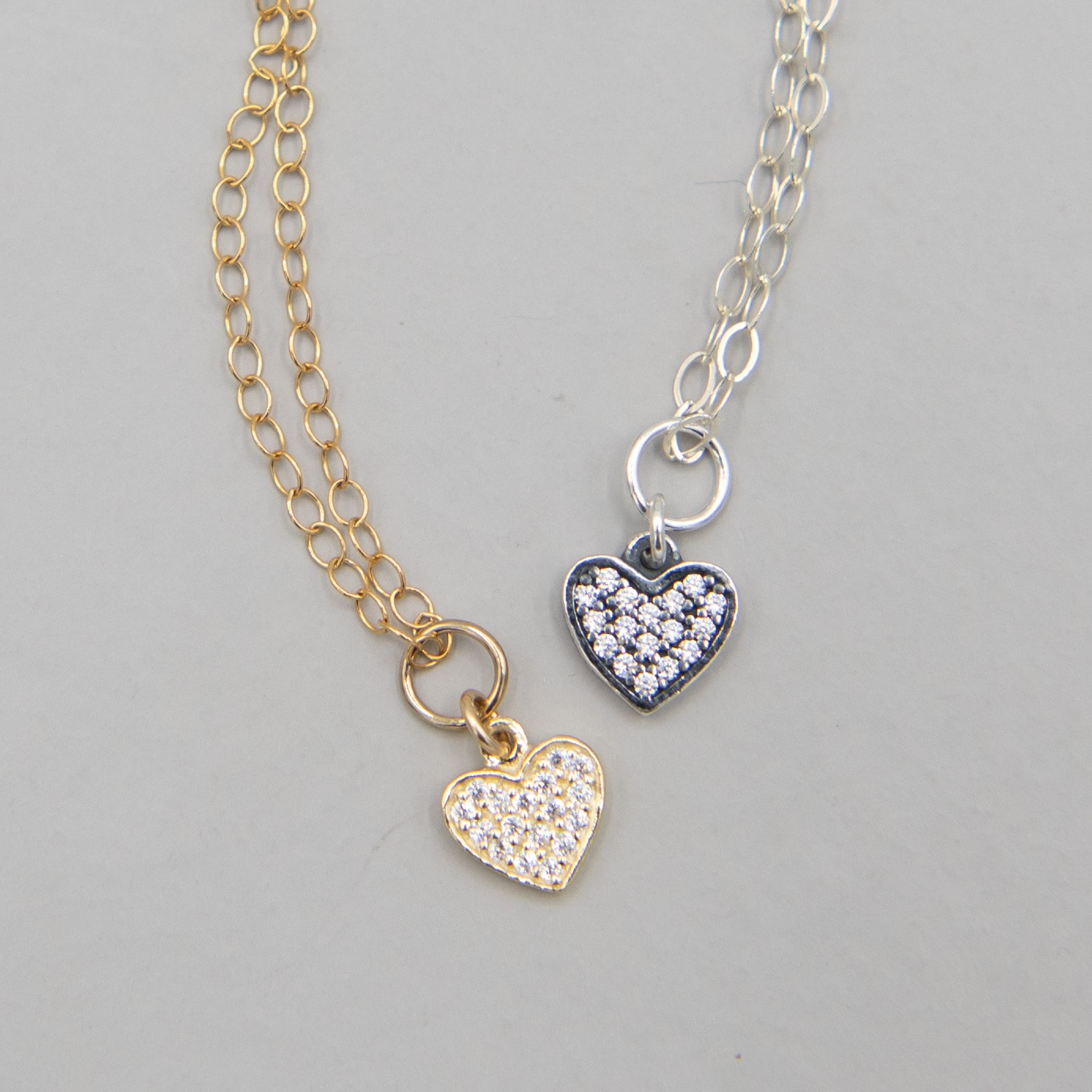 Cubic Zirconia Heart Charm - Jewel Ya
