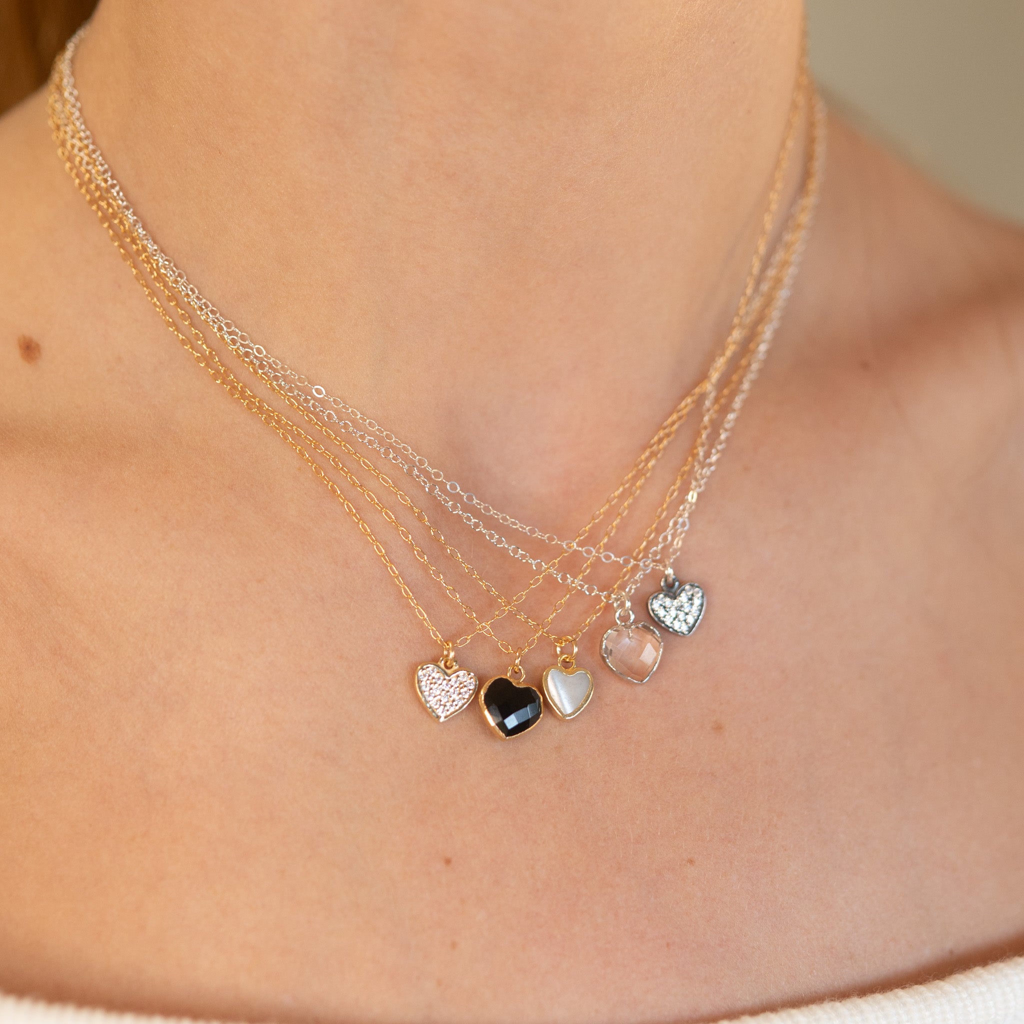 Cubic Zirconia Heart Charm - Jewel Ya