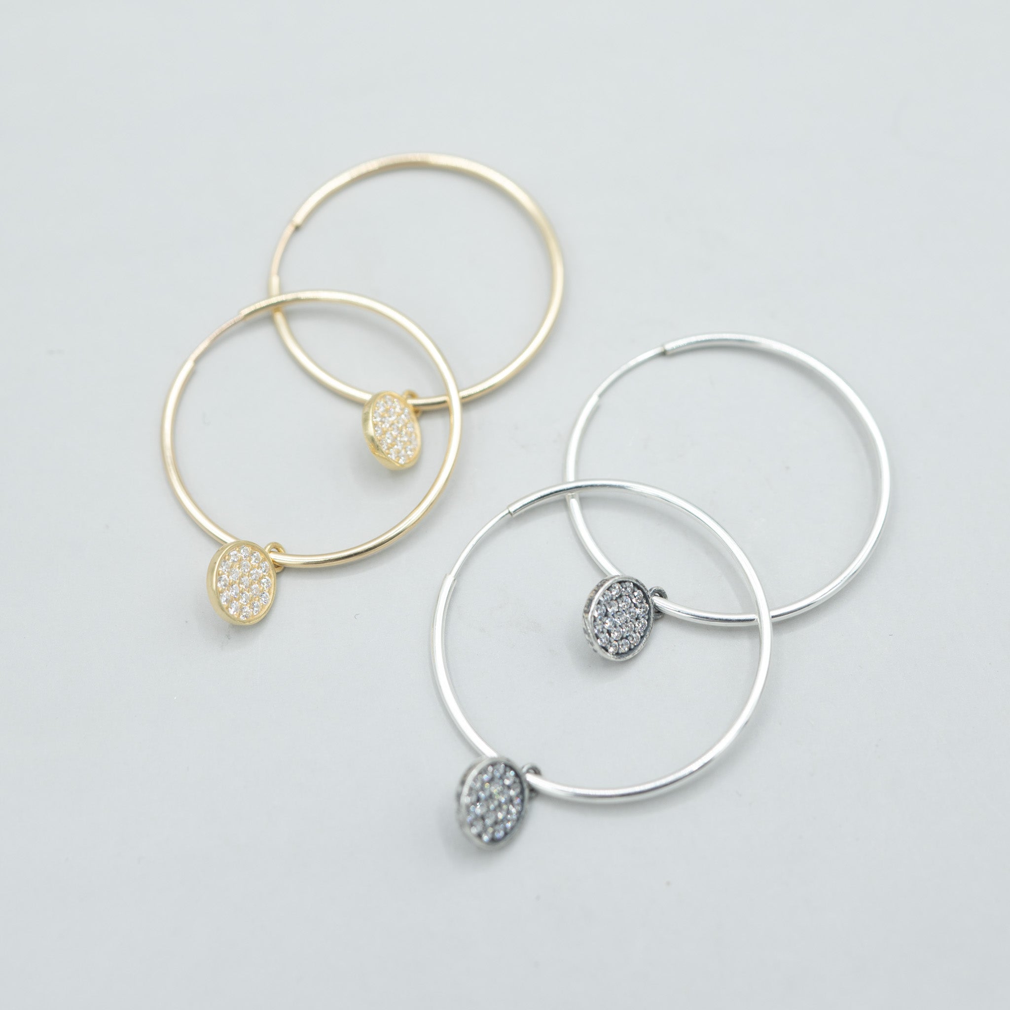 Cubic Zirconia Hoop Drops - Jewel Ya