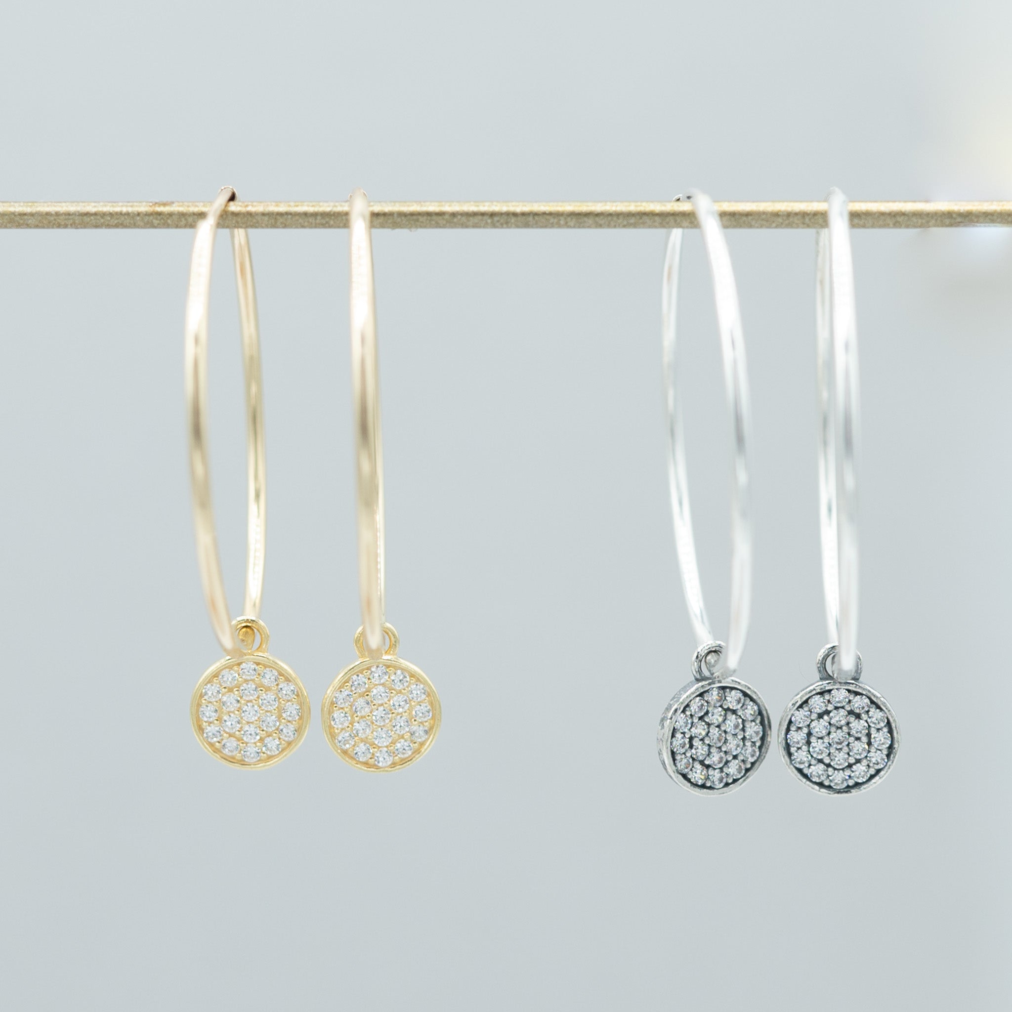 Cubic Zirconia Hoop Drops - Jewel Ya