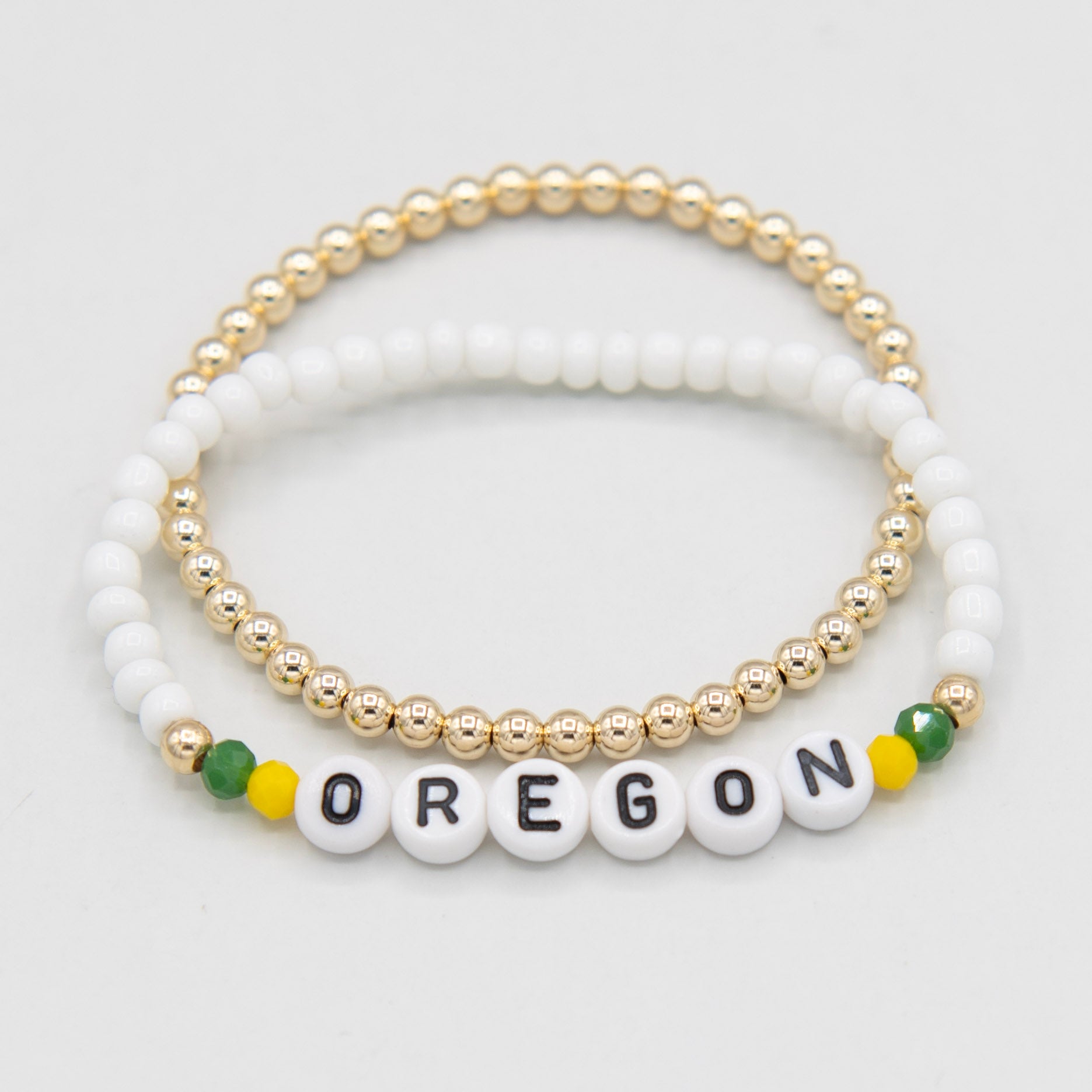 Personalized Seed Bead Game Day Bracelet Set - Jewel Ya