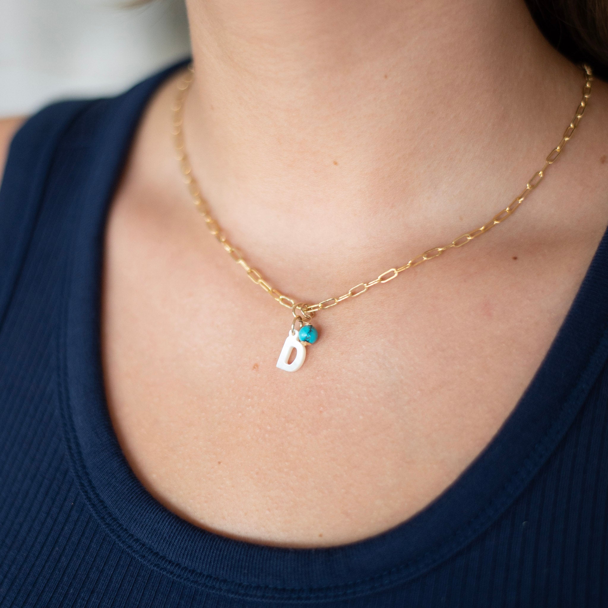 Custom Initial and Birthstone Necklace Jewel Ya