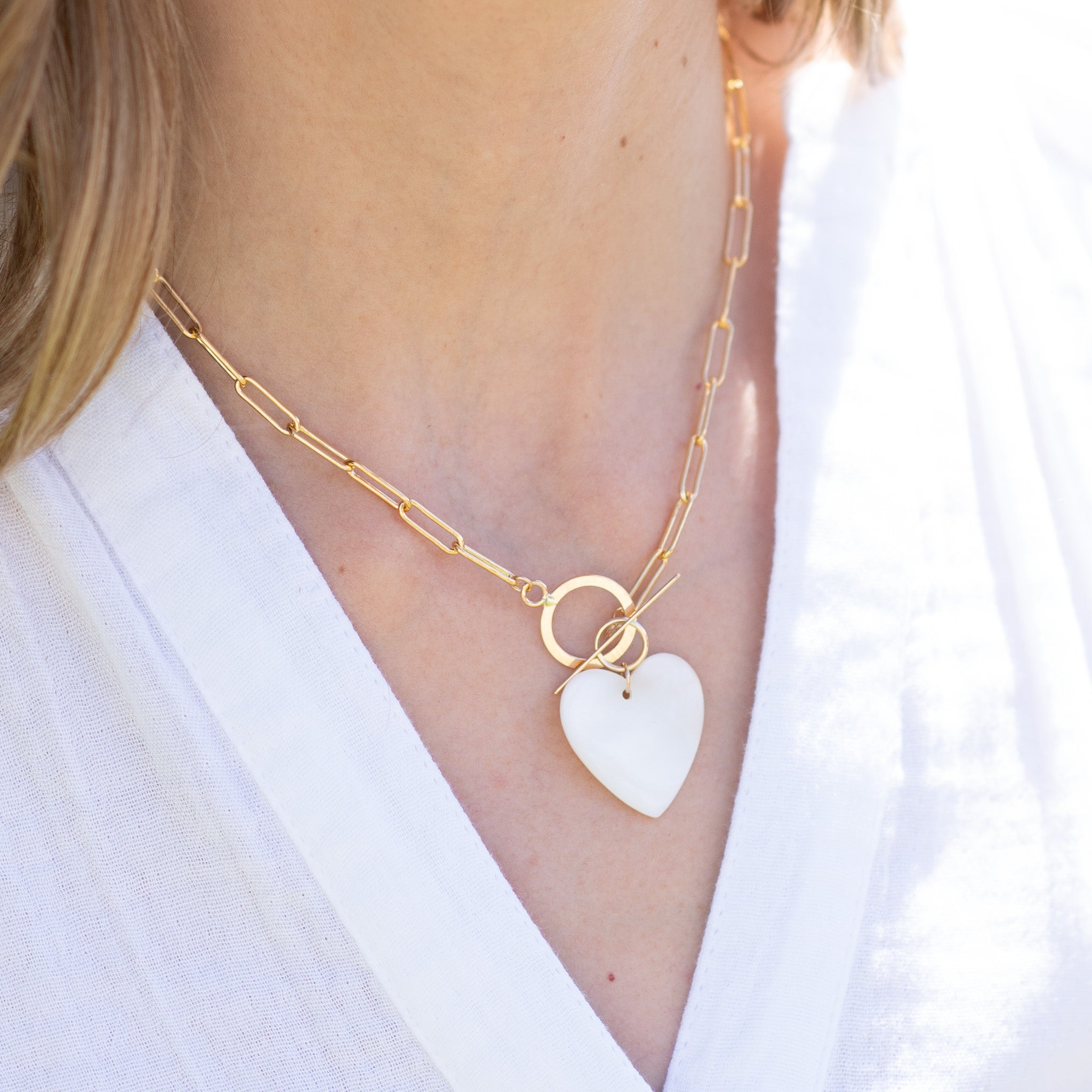 Mother of Pearl Heart Charm - Jewel Ya