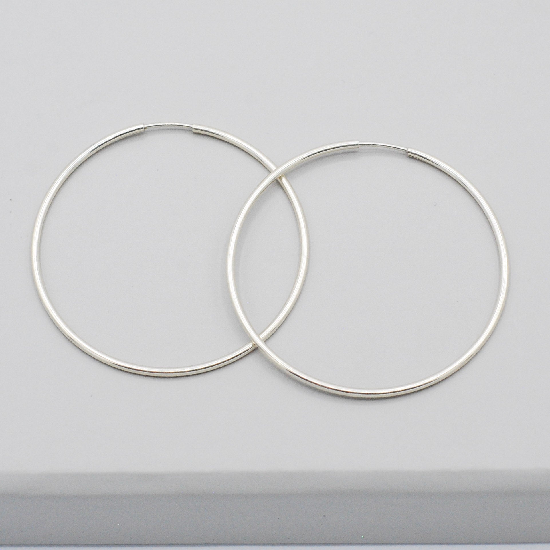 Extra Large Sterling Silver Endless Hoop Earrings - Jewel Ya